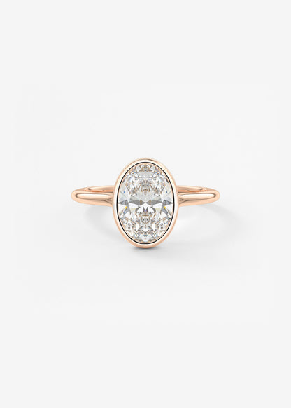 Oval Solitaire With Raised Basket Gallery Lab Grown Diamond Engagement Ring
