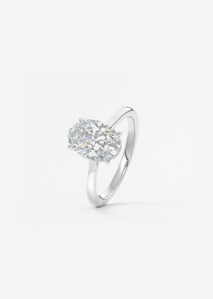 Oval Solitaire With Raised Basket Gallery Lab Grown Diamond Engagement Ring