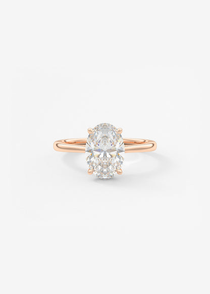 Oval Solitaire With Raised Basket Gallery Lab Grown Diamond Engagement Ring