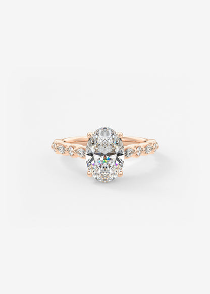 Oval Solitaire With Raised Basket Gallery Lab Grown Diamond Engagement Ring