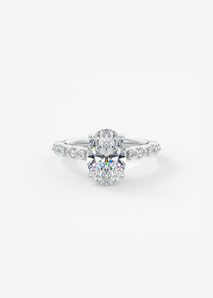 Oval Solitaire With Raised Basket Gallery Lab Grown Diamond Engagement Ring