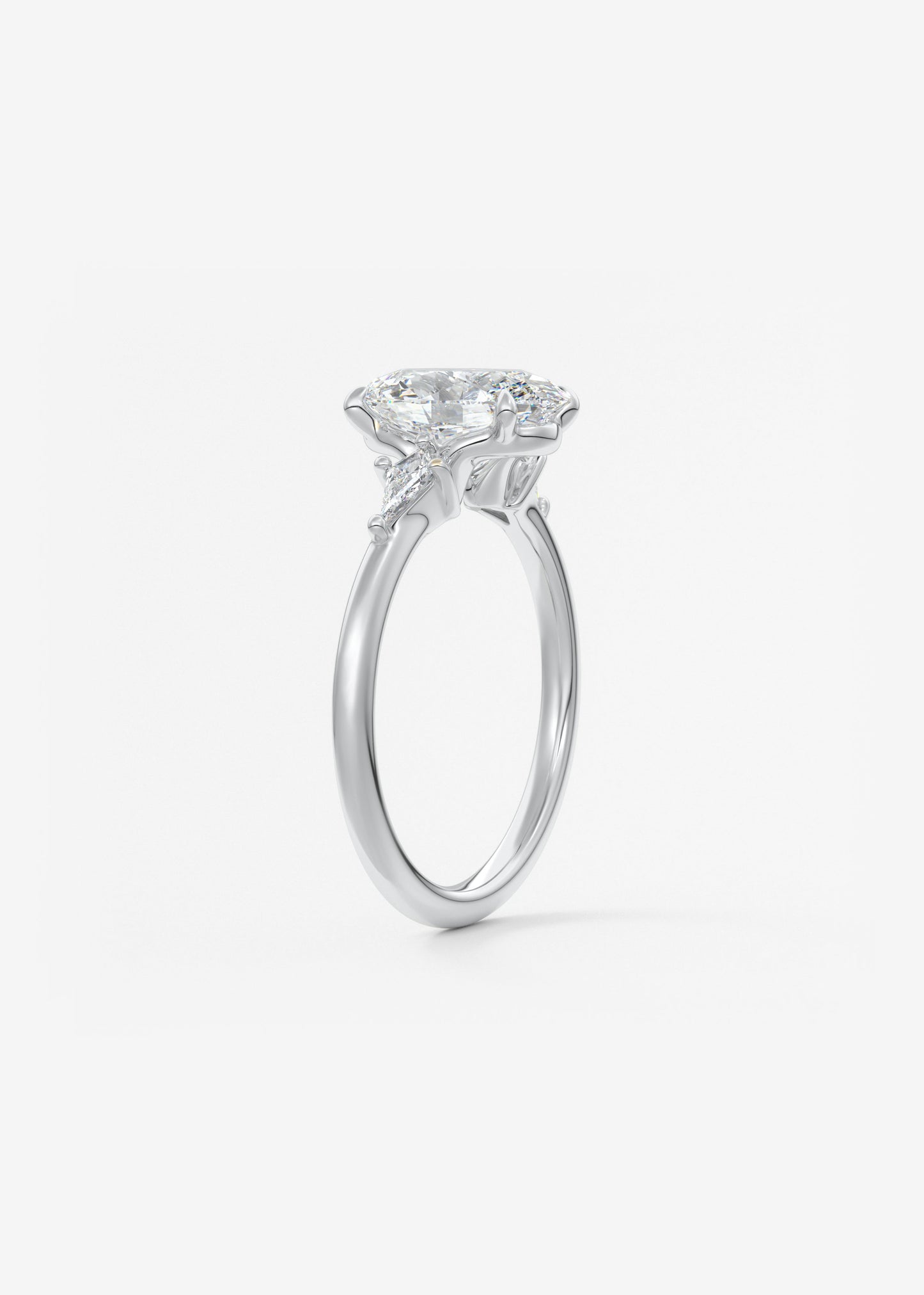 Oval Solitaire With Raised Basket Gallery Lab Grown Diamond Engagement Ring