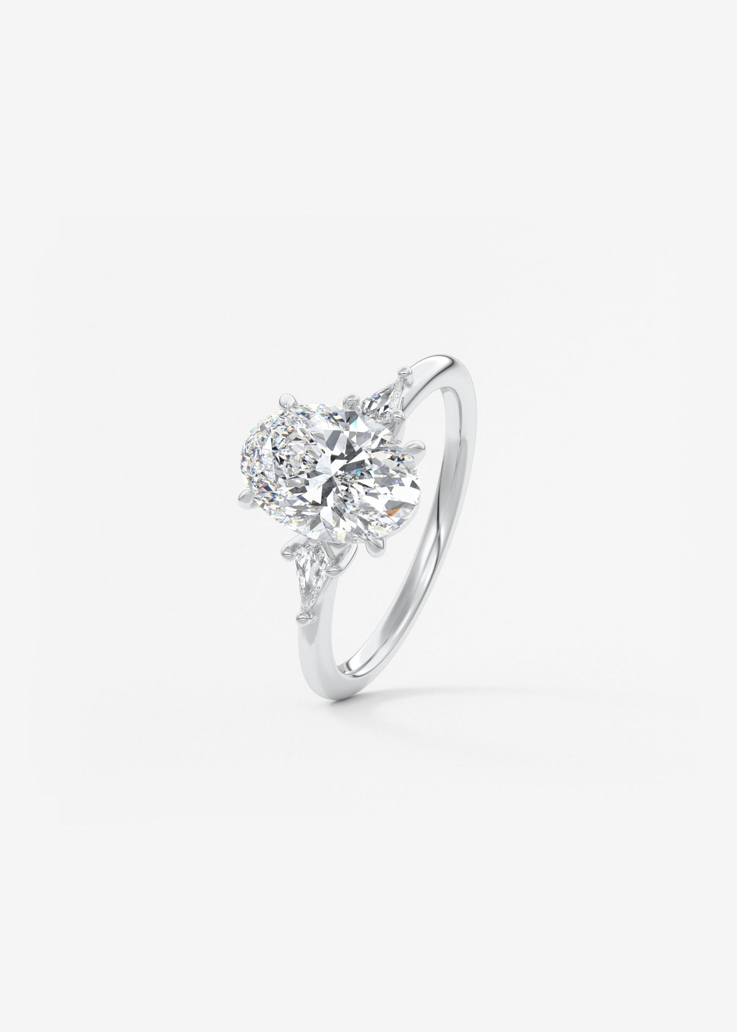 Oval Solitaire With Raised Basket Gallery Lab Grown Diamond Engagement Ring