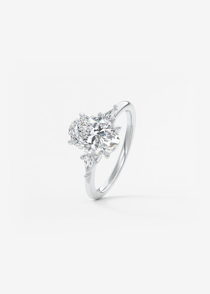 Oval Solitaire With Raised Basket Gallery Lab Grown Diamond Engagement Ring