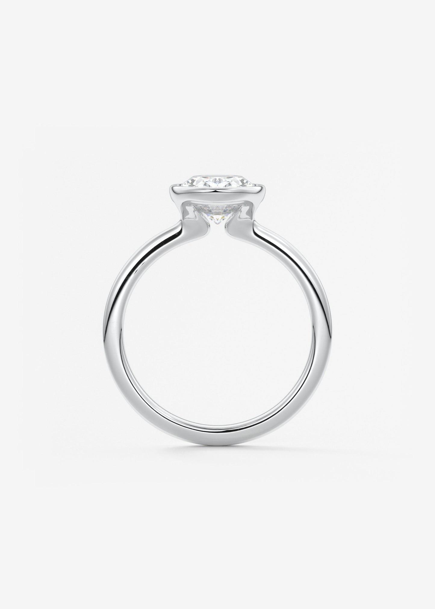 Oval Solitaire With Raised Basket Gallery Lab Grown Diamond Engagement Ring