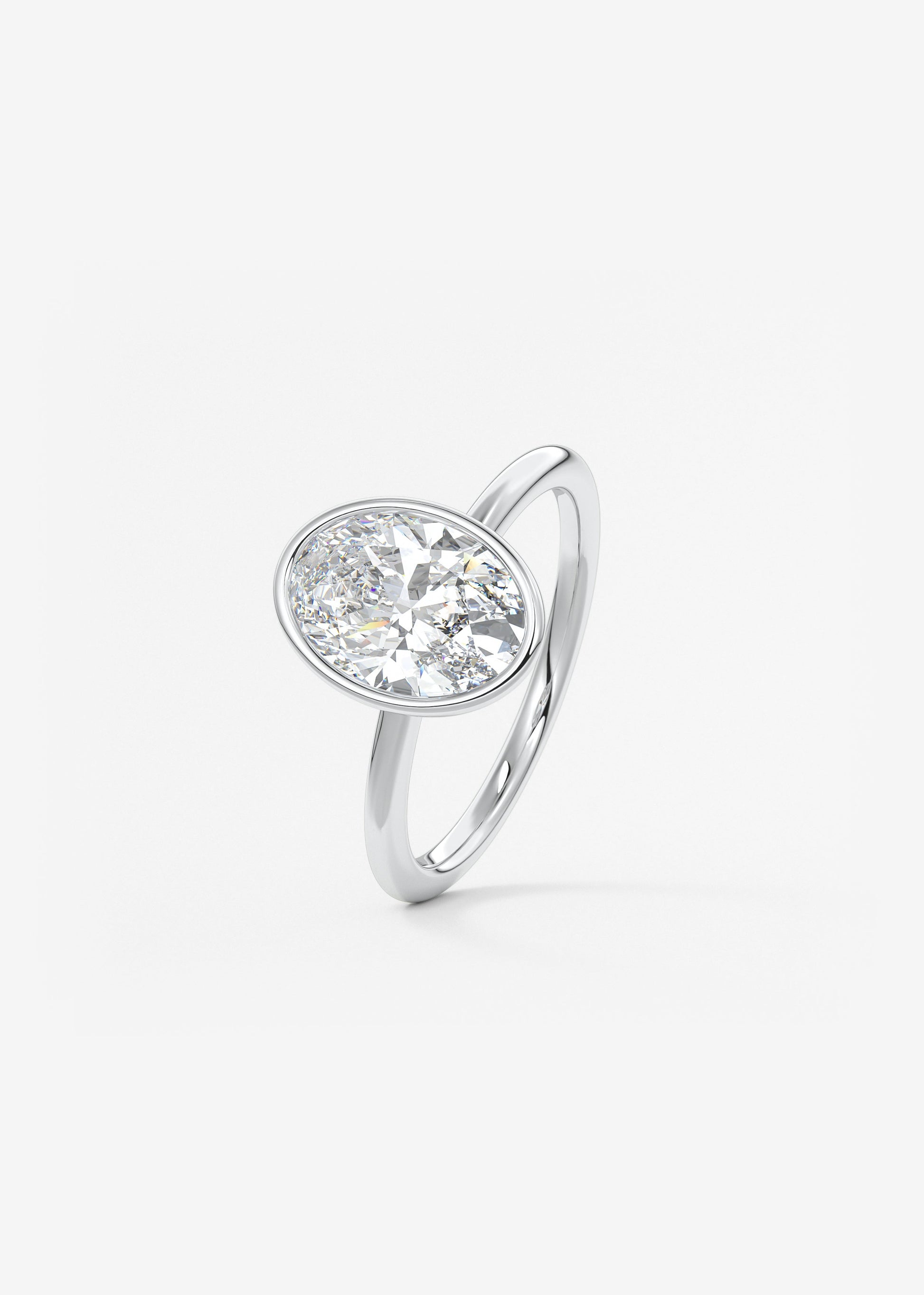 Oval Solitaire With Raised Basket Gallery Lab Grown Diamond Engagement Ring