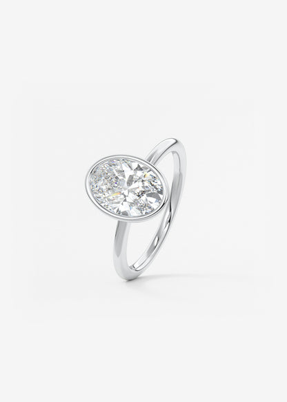 Oval Solitaire With Raised Basket Gallery Lab Grown Diamond Engagement Ring