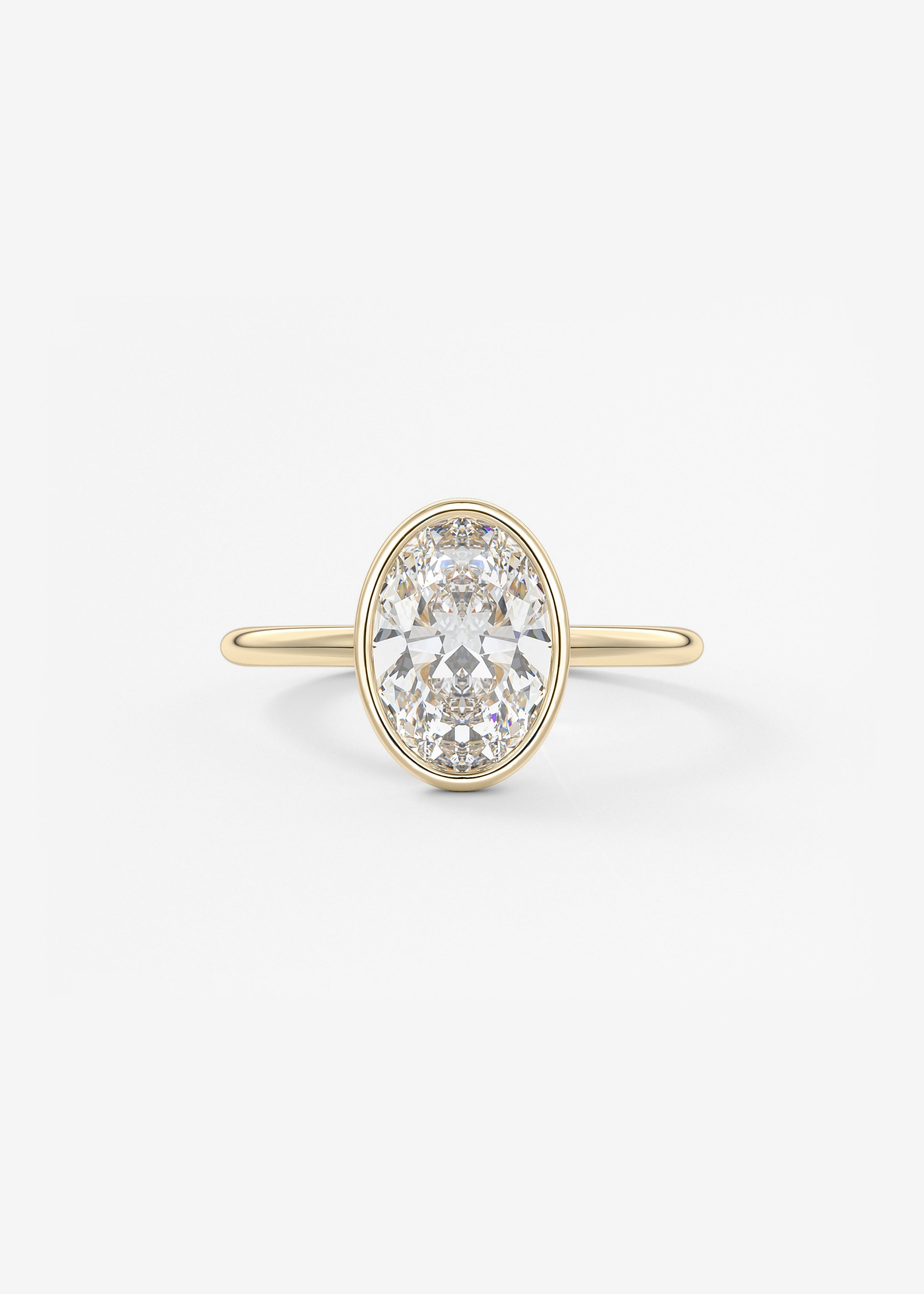 Oval Solitaire With Raised Basket Gallery Lab Grown Diamond Engagement Ring