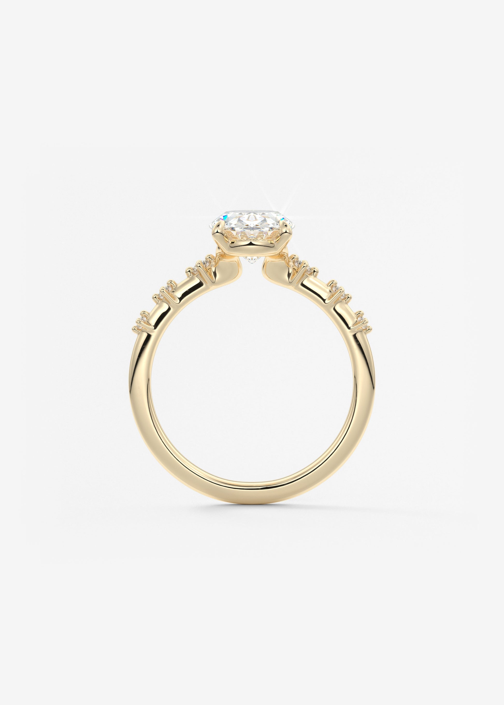 Oval Solitaire With Raised Basket Gallery Lab Grown Diamond Engagement Ring