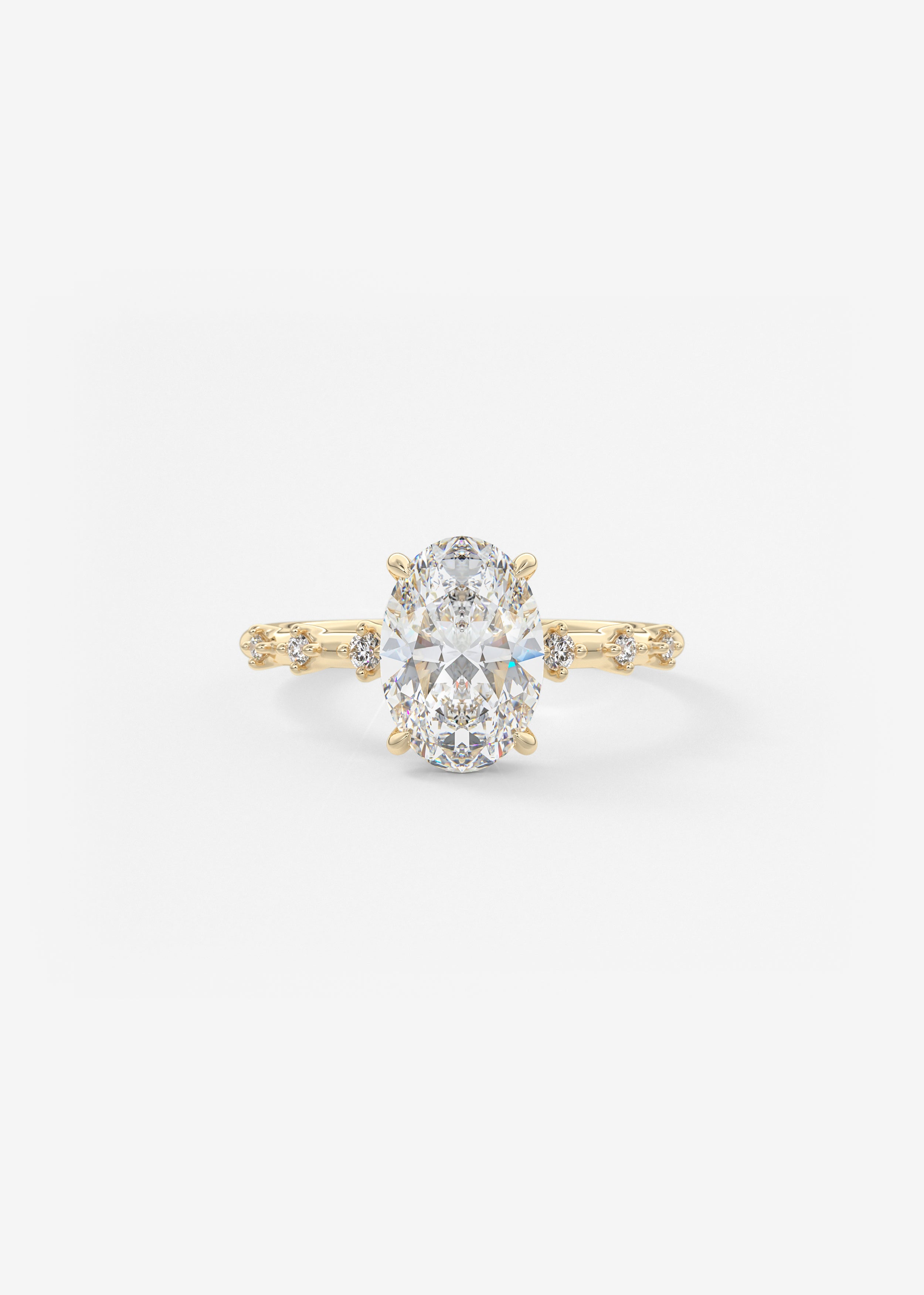 Oval Solitaire With Raised Basket Gallery Lab Grown Diamond Engagement Ring