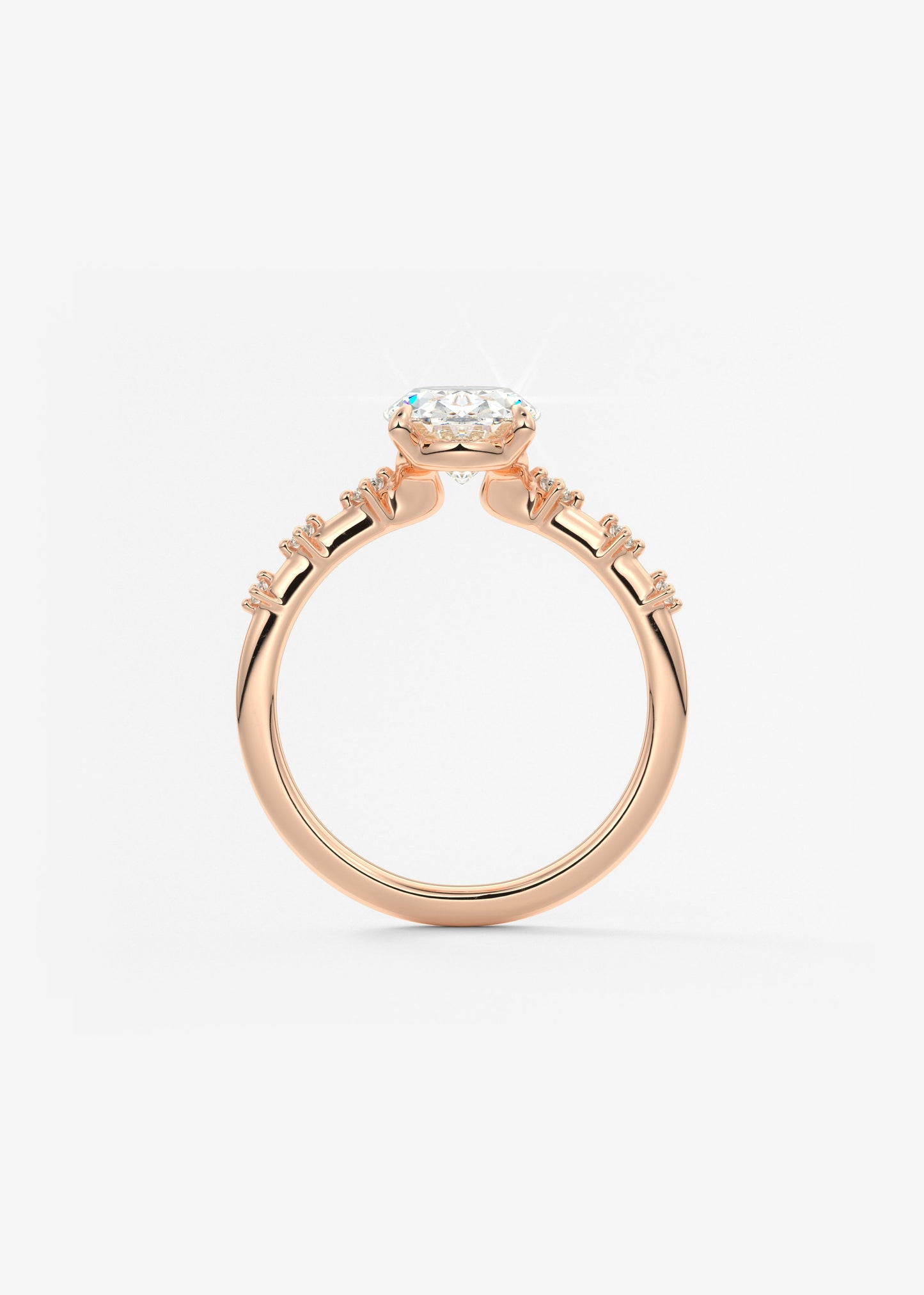 Oval Solitaire With Raised Basket Gallery Lab Grown Diamond Engagement Ring