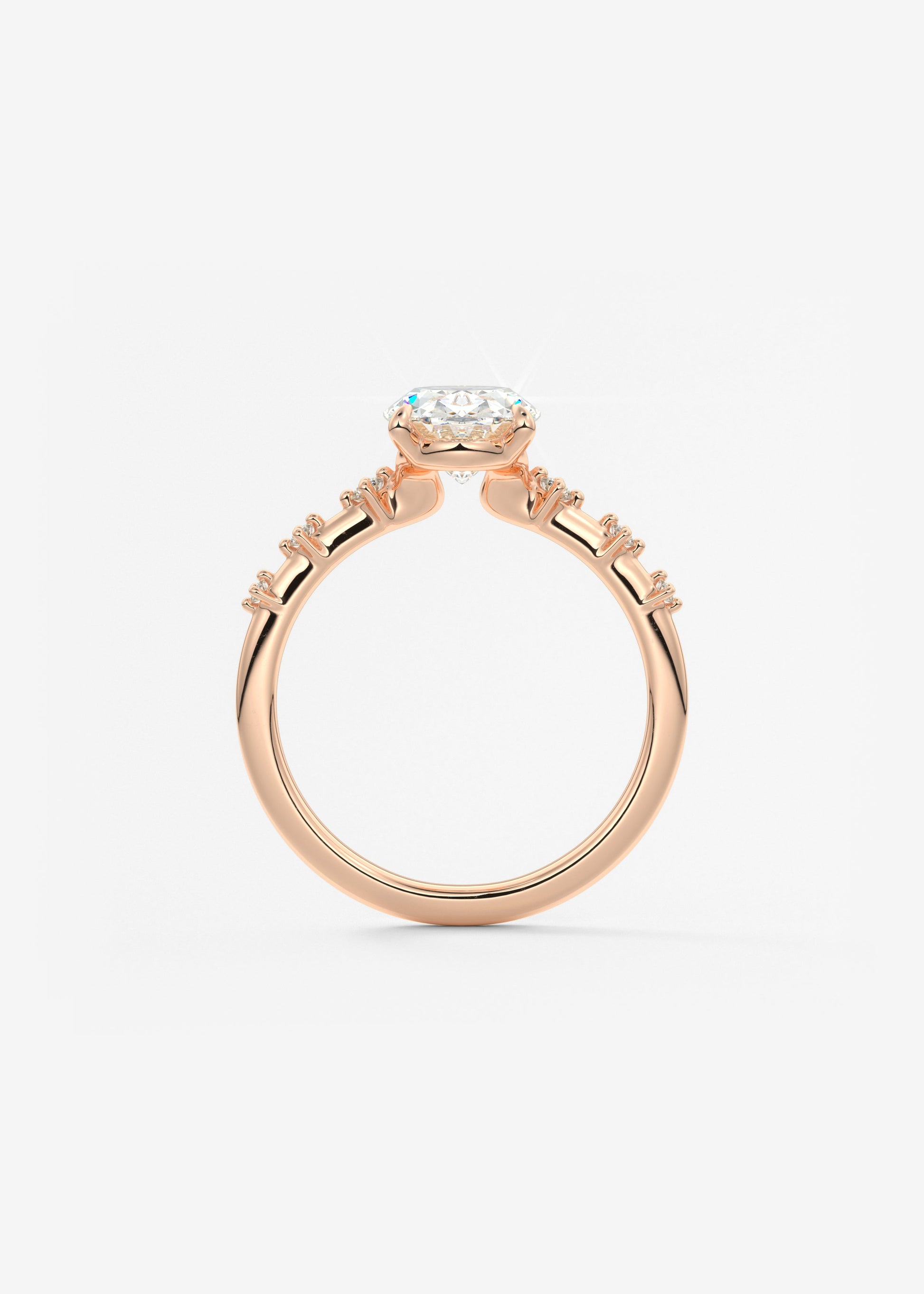 Oval Solitaire With Raised Basket Gallery Lab Grown Diamond Engagement Ring