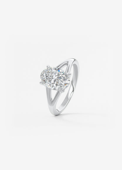 Oval Solitaire With Raised Basket Gallery Lab Grown Diamond Engagement Ring