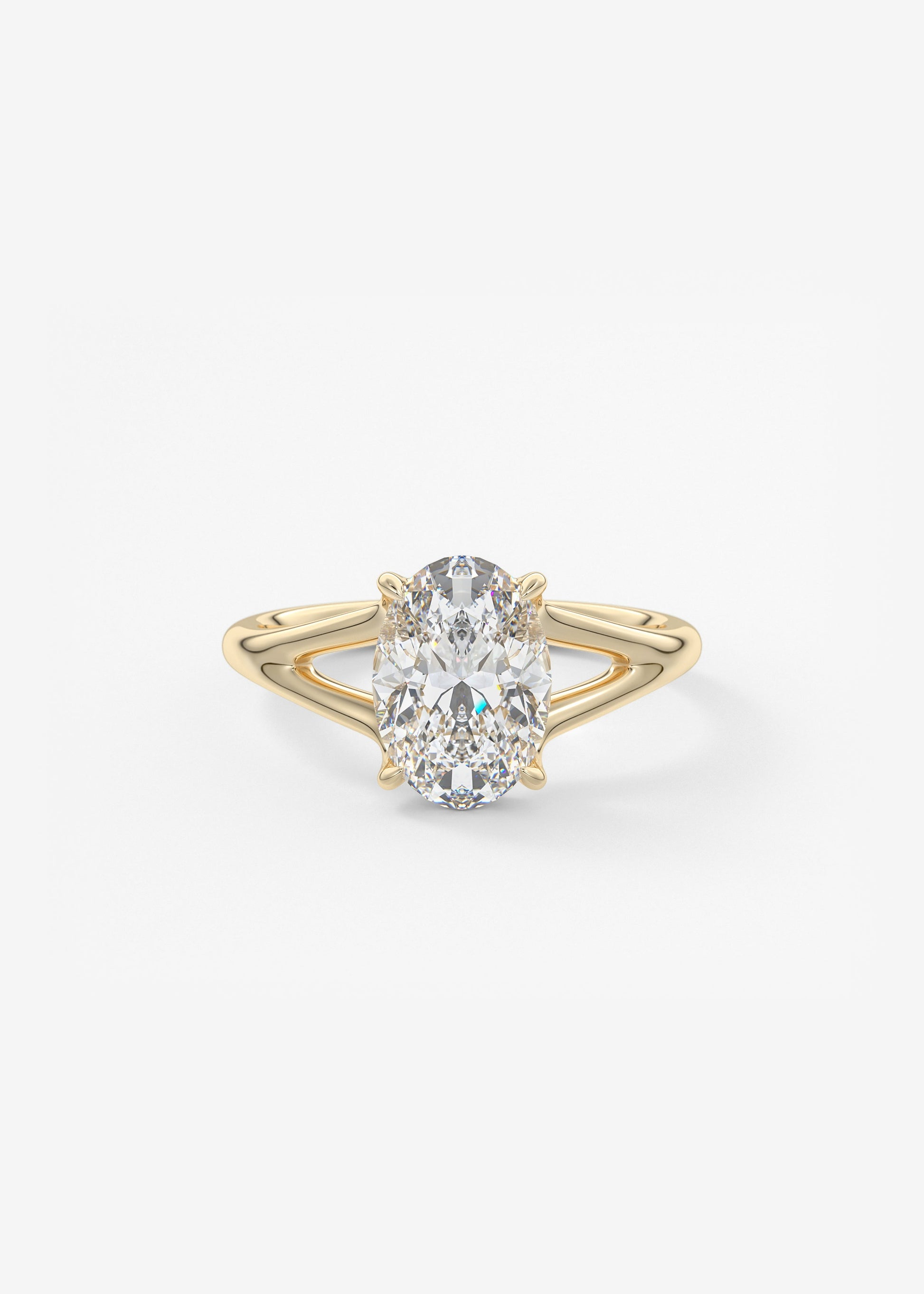 Oval Solitaire With Raised Basket Gallery Lab Grown Diamond Engagement Ring
