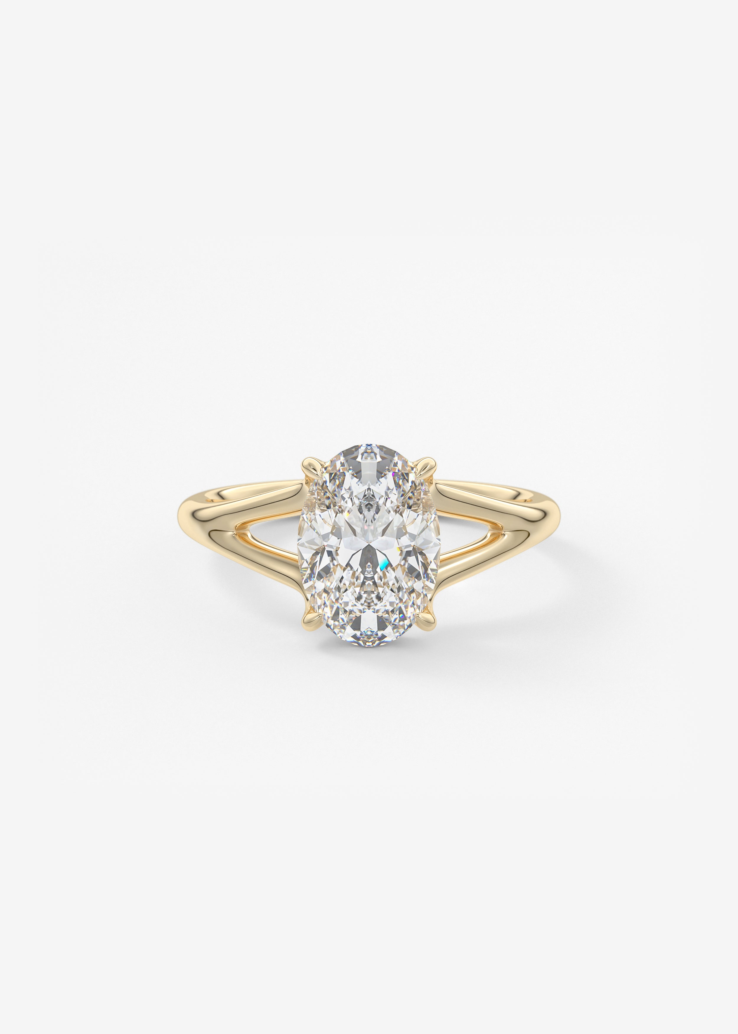 Oval Solitaire With Raised Basket Gallery Lab Grown Diamond Engagement Ring