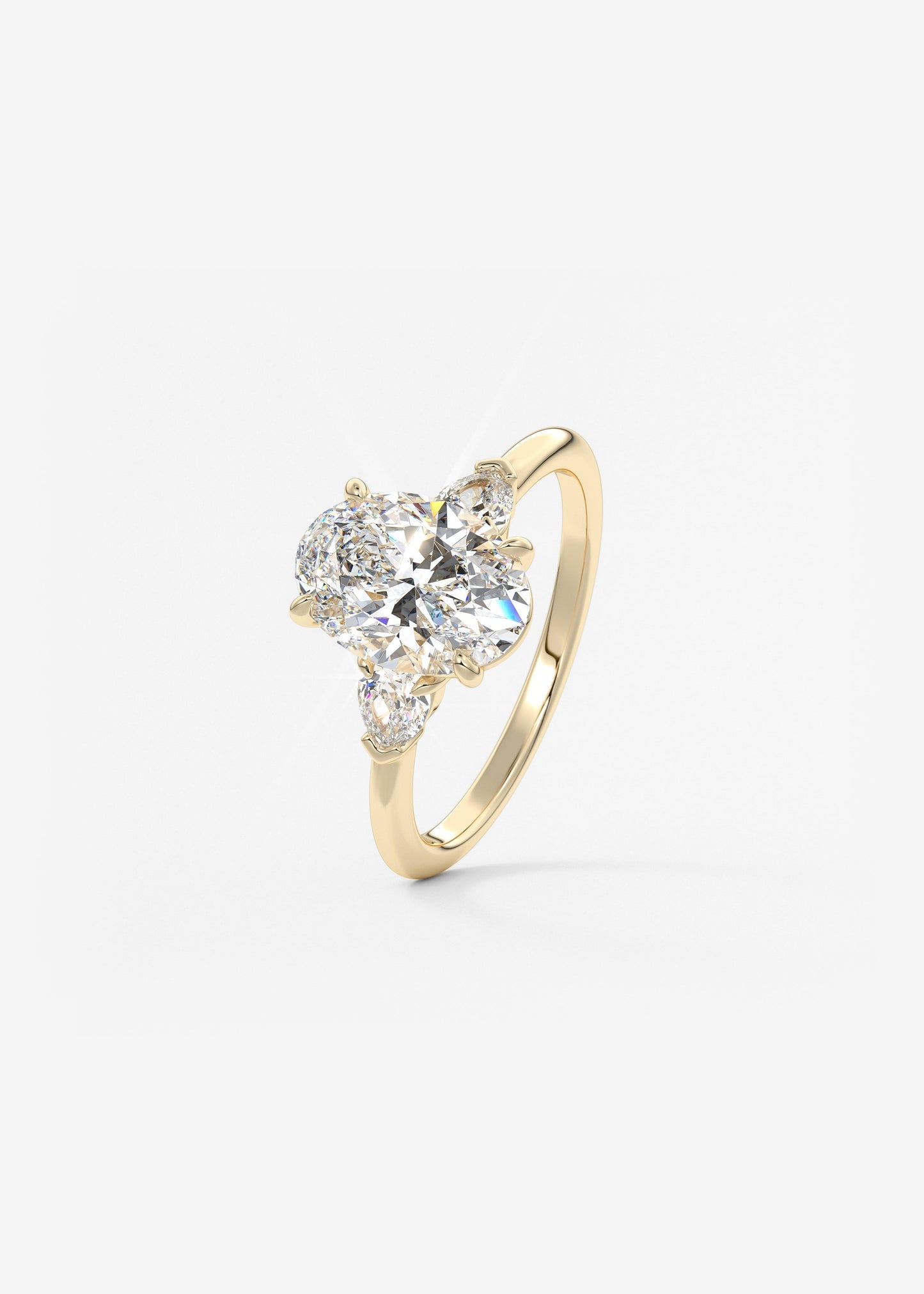 Oval Solitaire With Raised Basket Gallery Lab Grown Diamond Engagement Ring