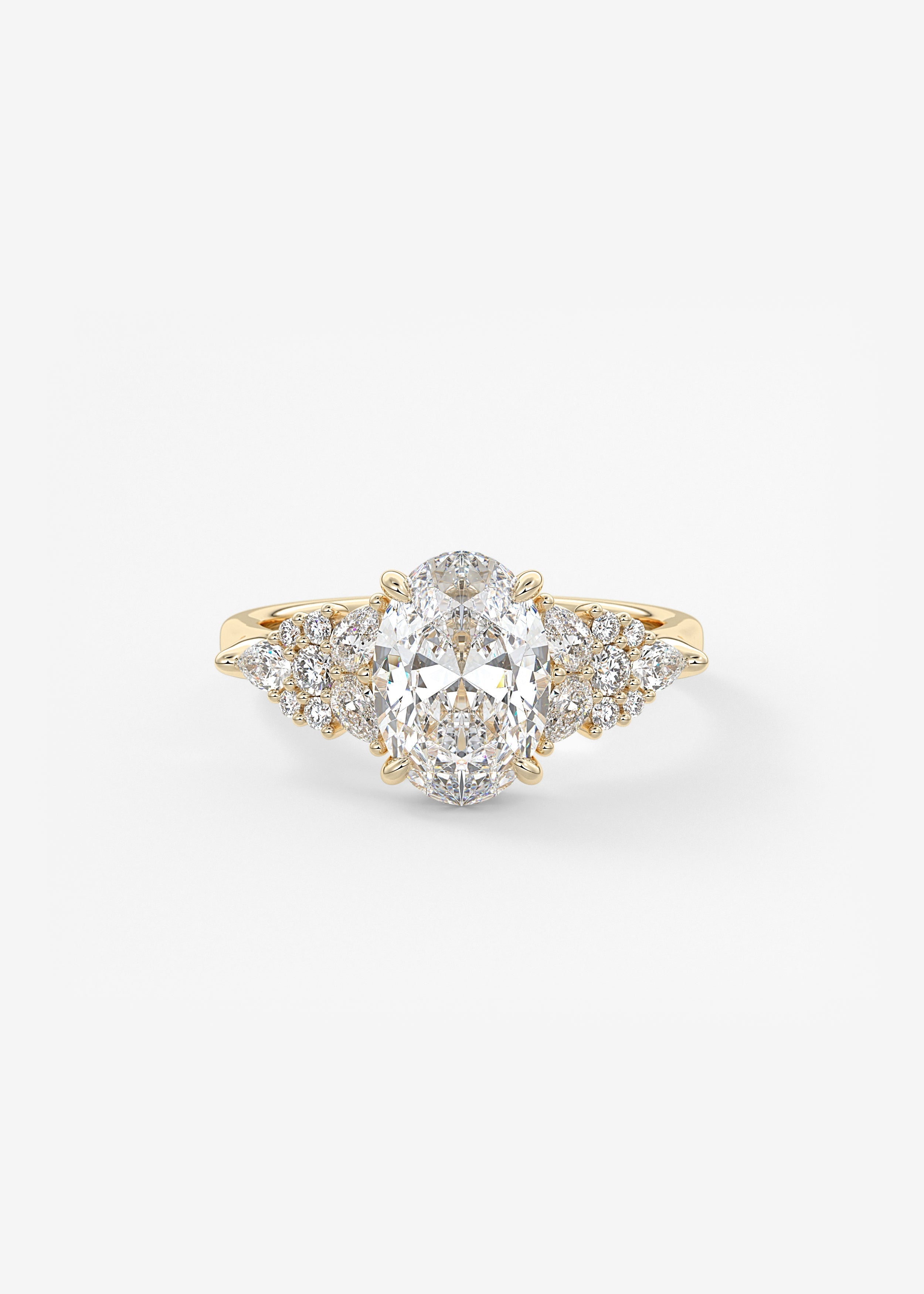 Oval Solitaire With Raised Basket Gallery Lab Grown Diamond Engagement Ring