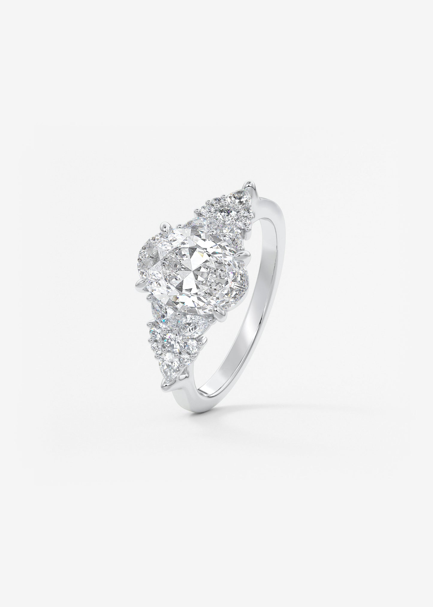 Oval Solitaire With Raised Basket Gallery Lab Grown Diamond Engagement Ring