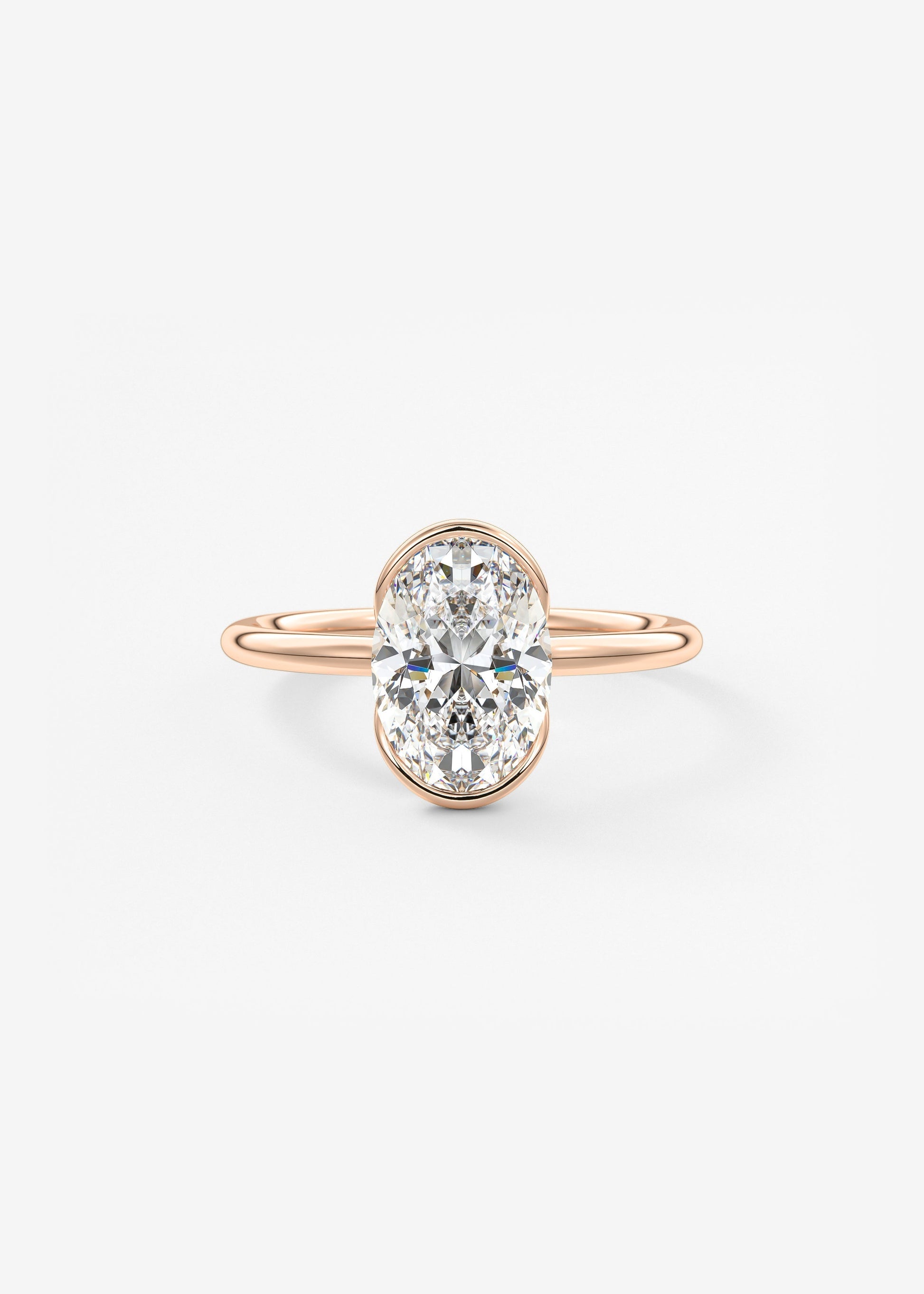 Oval Solitaire With Raised Basket Gallery Lab Grown Diamond Engagement Ring