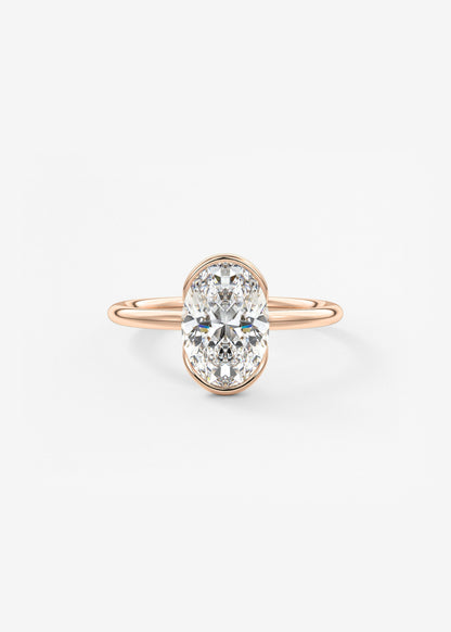 Oval Solitaire With Raised Basket Gallery Lab Grown Diamond Engagement Ring