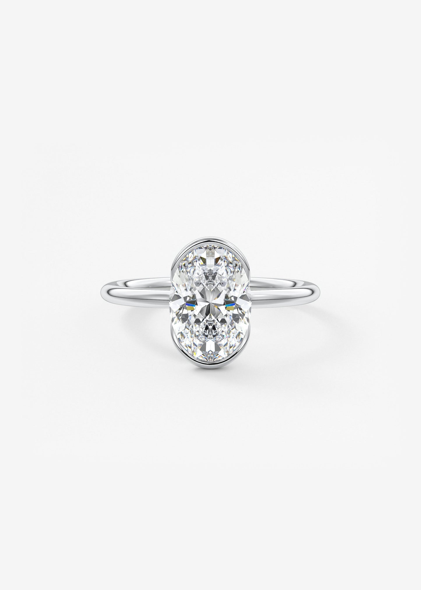 Oval Solitaire With Raised Basket Gallery Lab Grown Diamond Engagement Ring