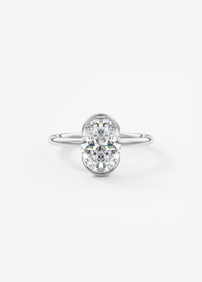 Oval Solitaire With Raised Basket Gallery Lab Grown Diamond Engagement Ring