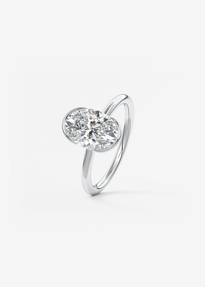 Oval Solitaire With Raised Basket Gallery Lab Grown Diamond Engagement Ring