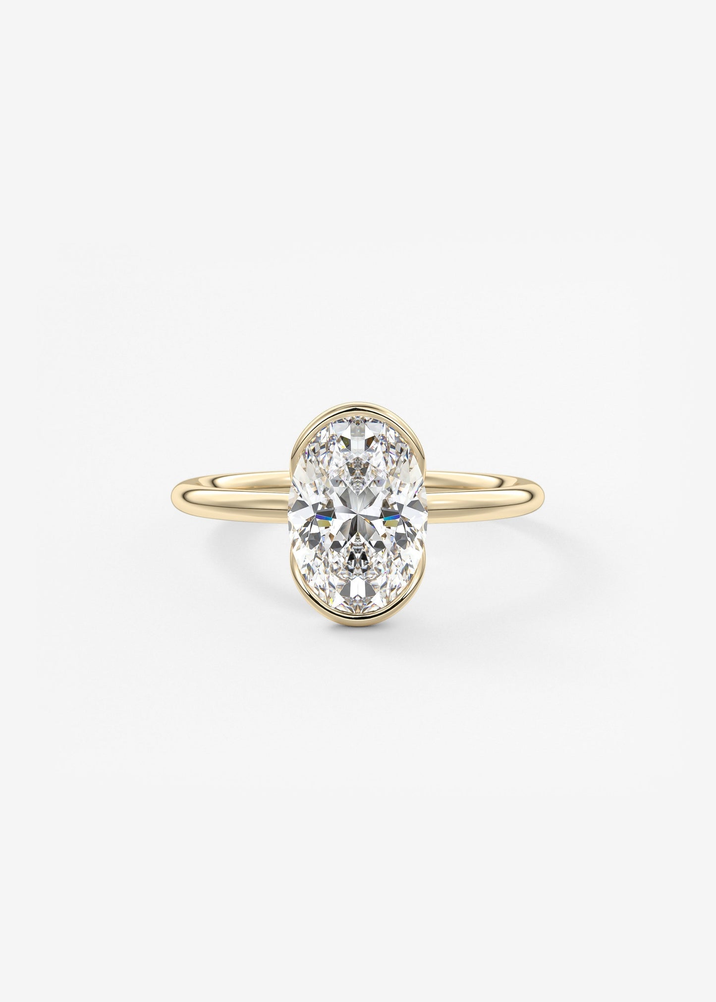 Oval Solitaire With Raised Basket Gallery Lab Grown Diamond Engagement Ring