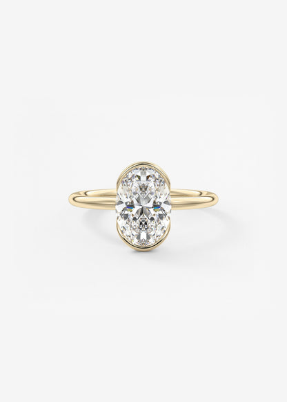 Oval Solitaire With Raised Basket Gallery Lab Grown Diamond Engagement Ring