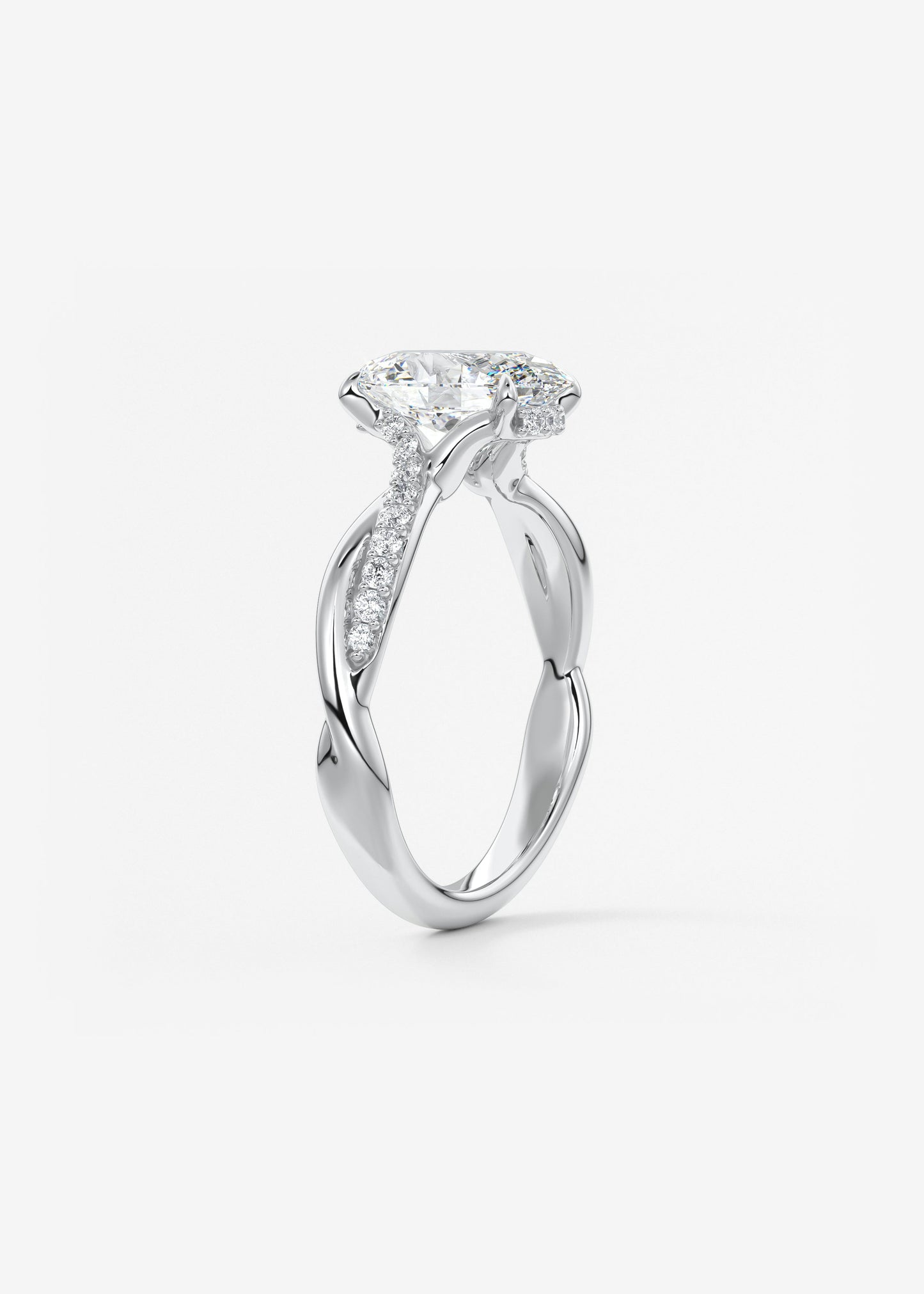Oval Solitaire With Raised Basket Gallery Lab Grown Diamond Engagement Ring