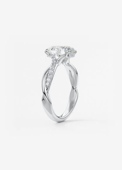 Oval Solitaire With Raised Basket Gallery Lab Grown Diamond Engagement Ring