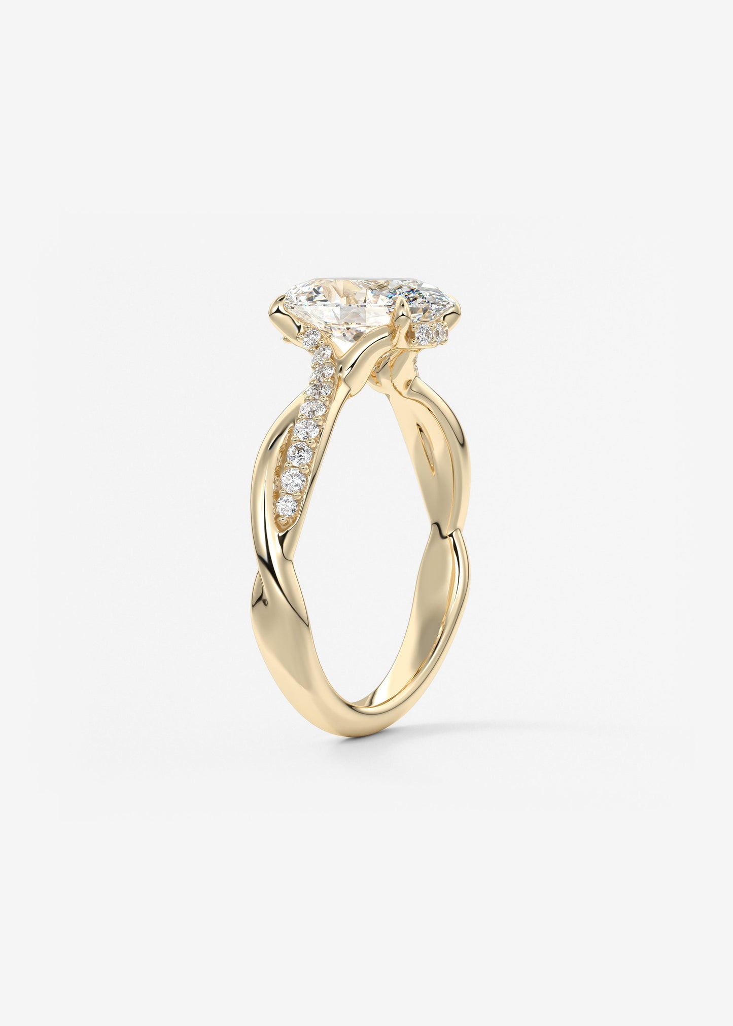 Oval Solitaire With Raised Basket Gallery Lab Grown Diamond Engagement Ring