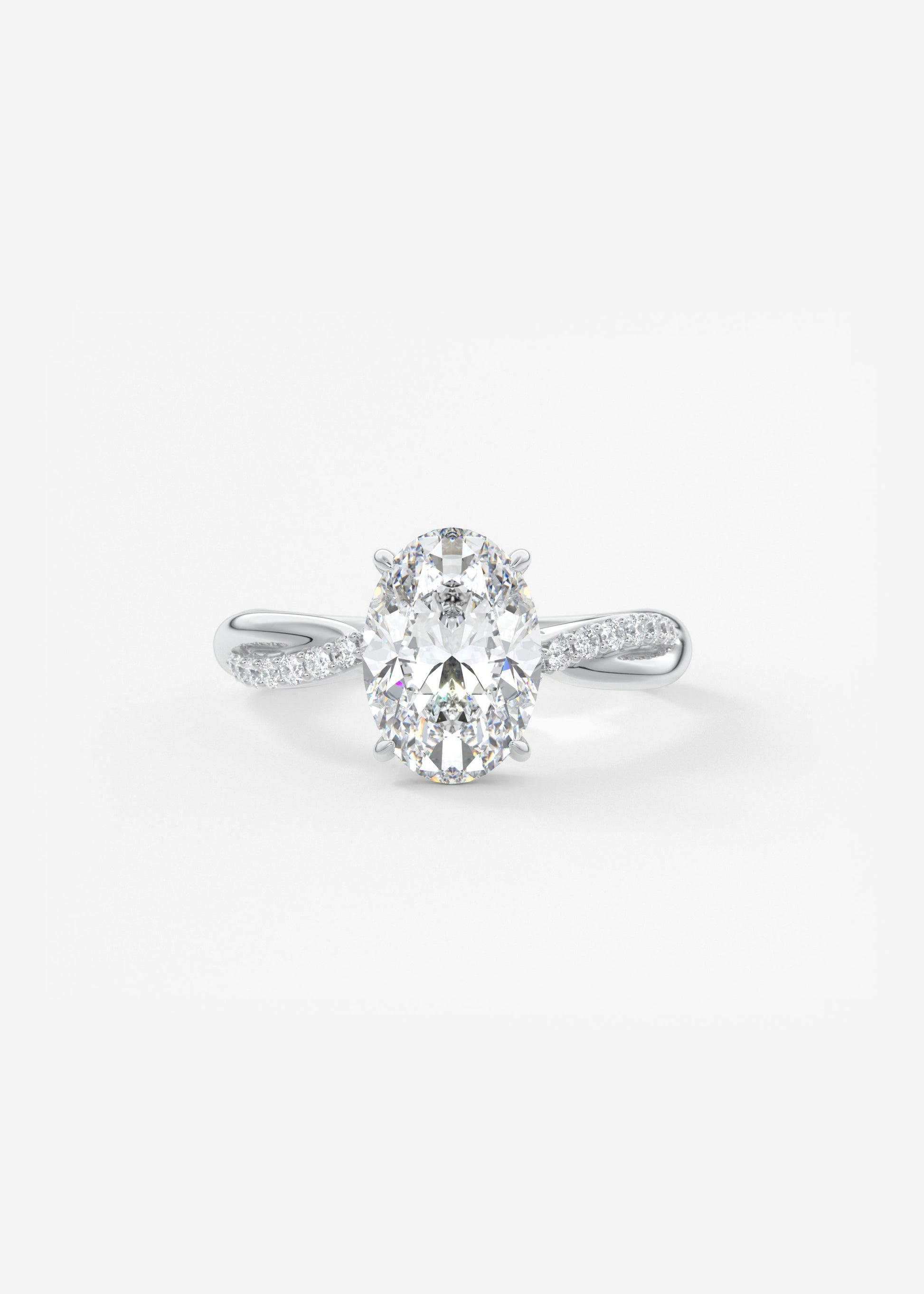 Oval Solitaire With Raised Basket Gallery Lab Grown Diamond Engagement Ring