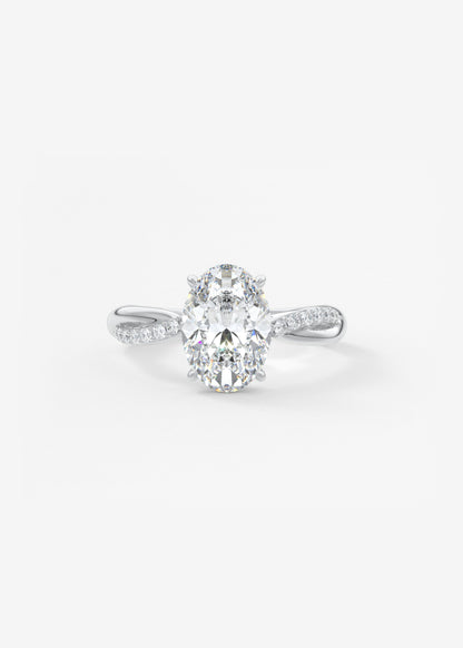 Oval Solitaire With Raised Basket Gallery Lab Grown Diamond Engagement Ring