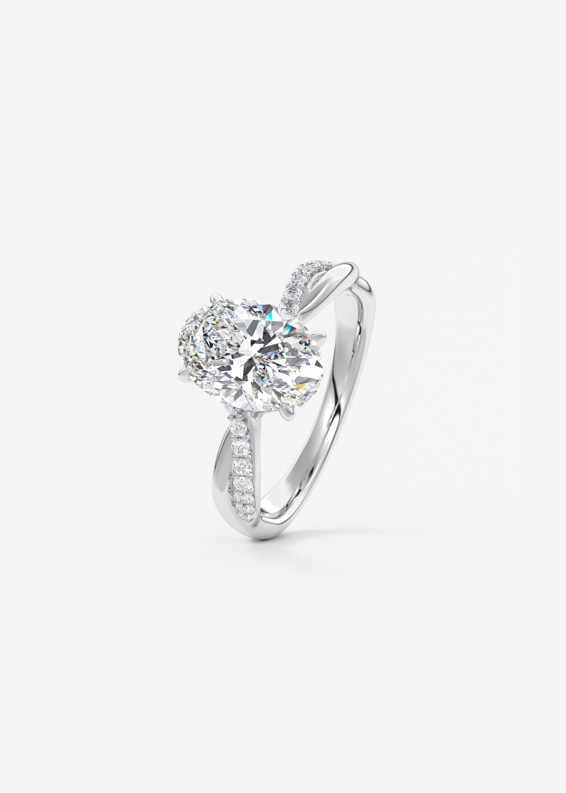 Oval Solitaire With Raised Basket Gallery Lab Grown Diamond Engagement Ring