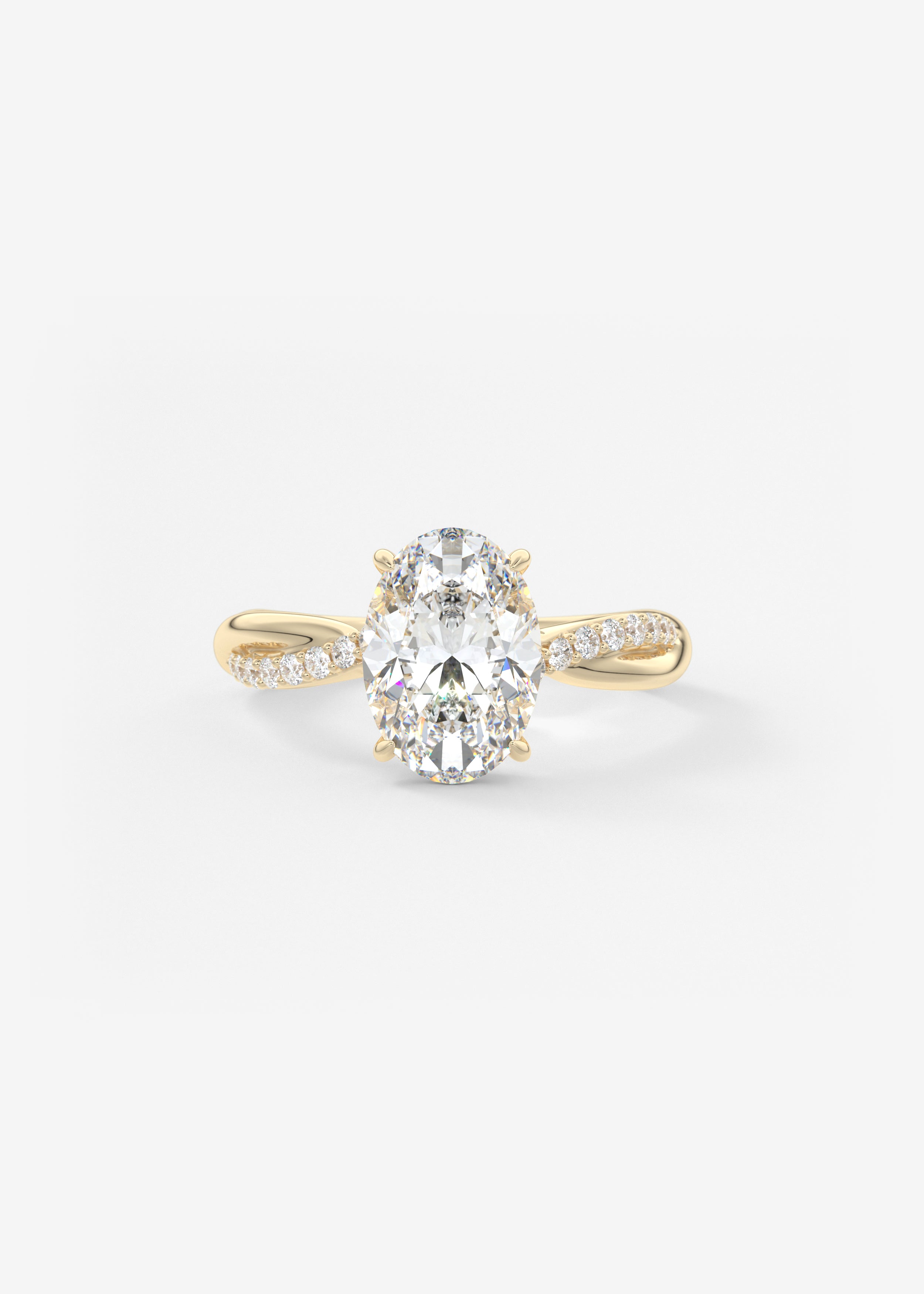 Oval Solitaire With Raised Basket Gallery Lab Grown Diamond Engagement Ring