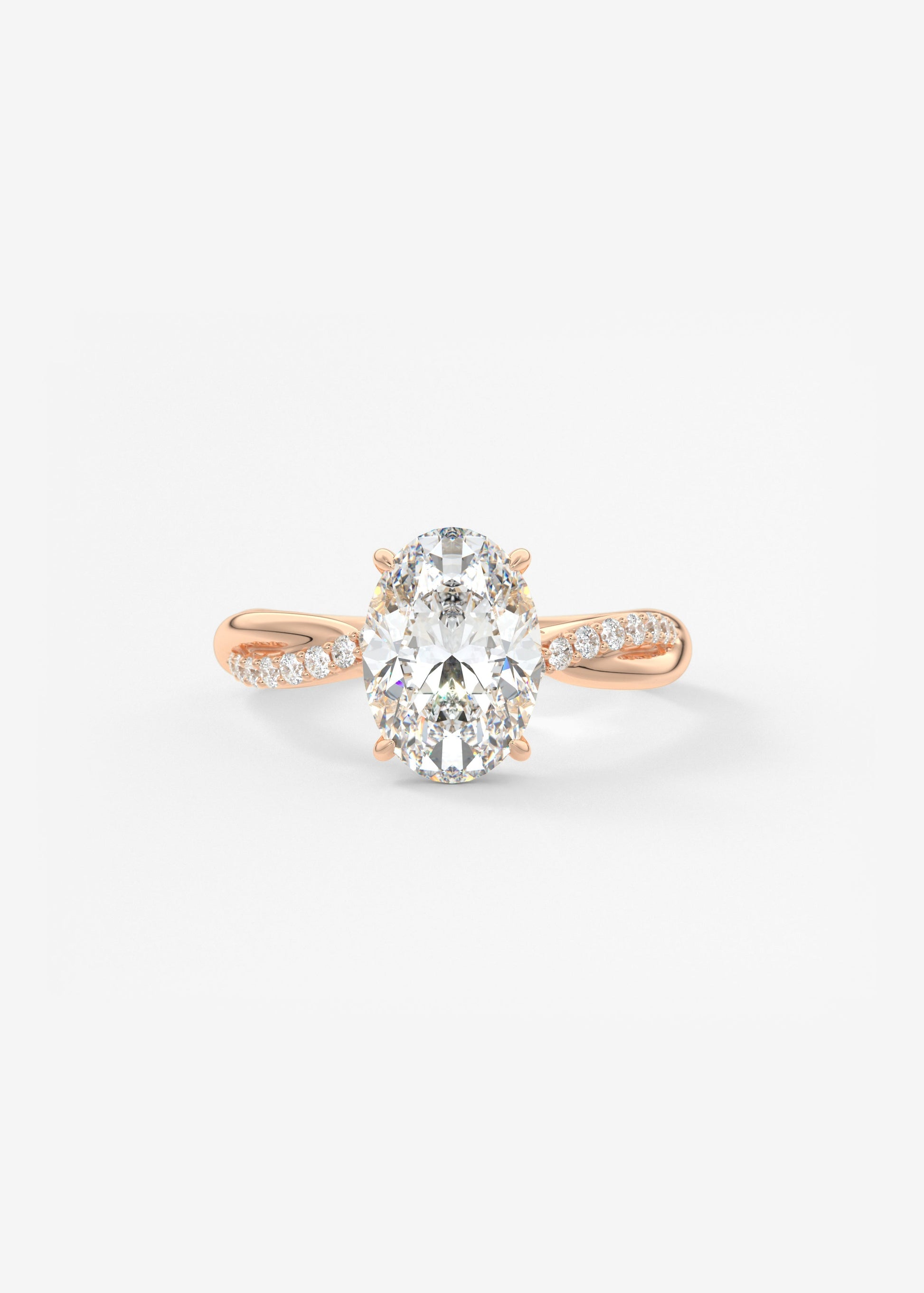 Oval Solitaire With Raised Basket Gallery Lab Grown Diamond Engagement Ring
