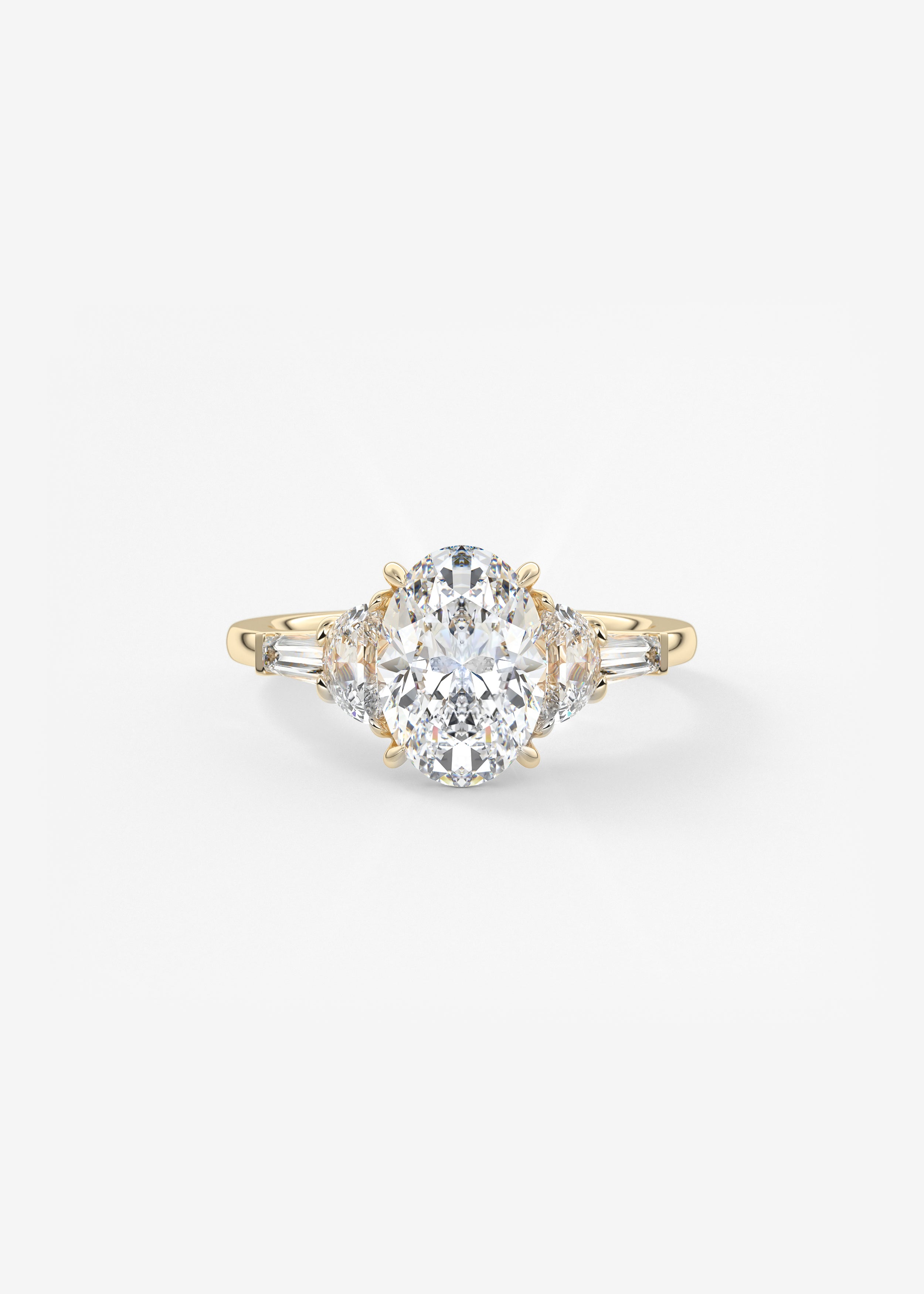 Oval Solitaire With Raised Basket Gallery Lab Grown Diamond Engagement Ring