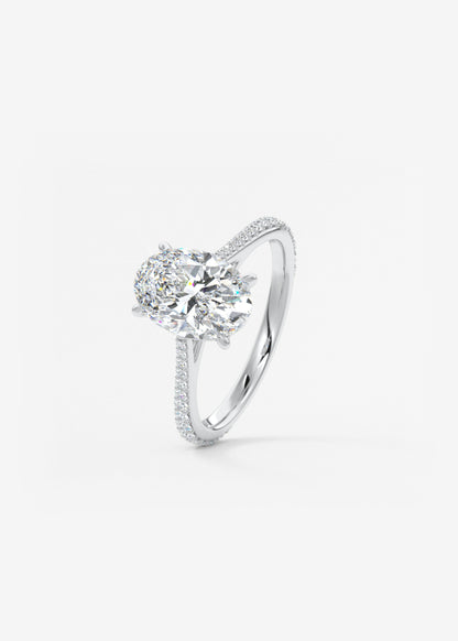 Oval Solitaire With Raised Basket Gallery Lab Grown Diamond Engagement Ring