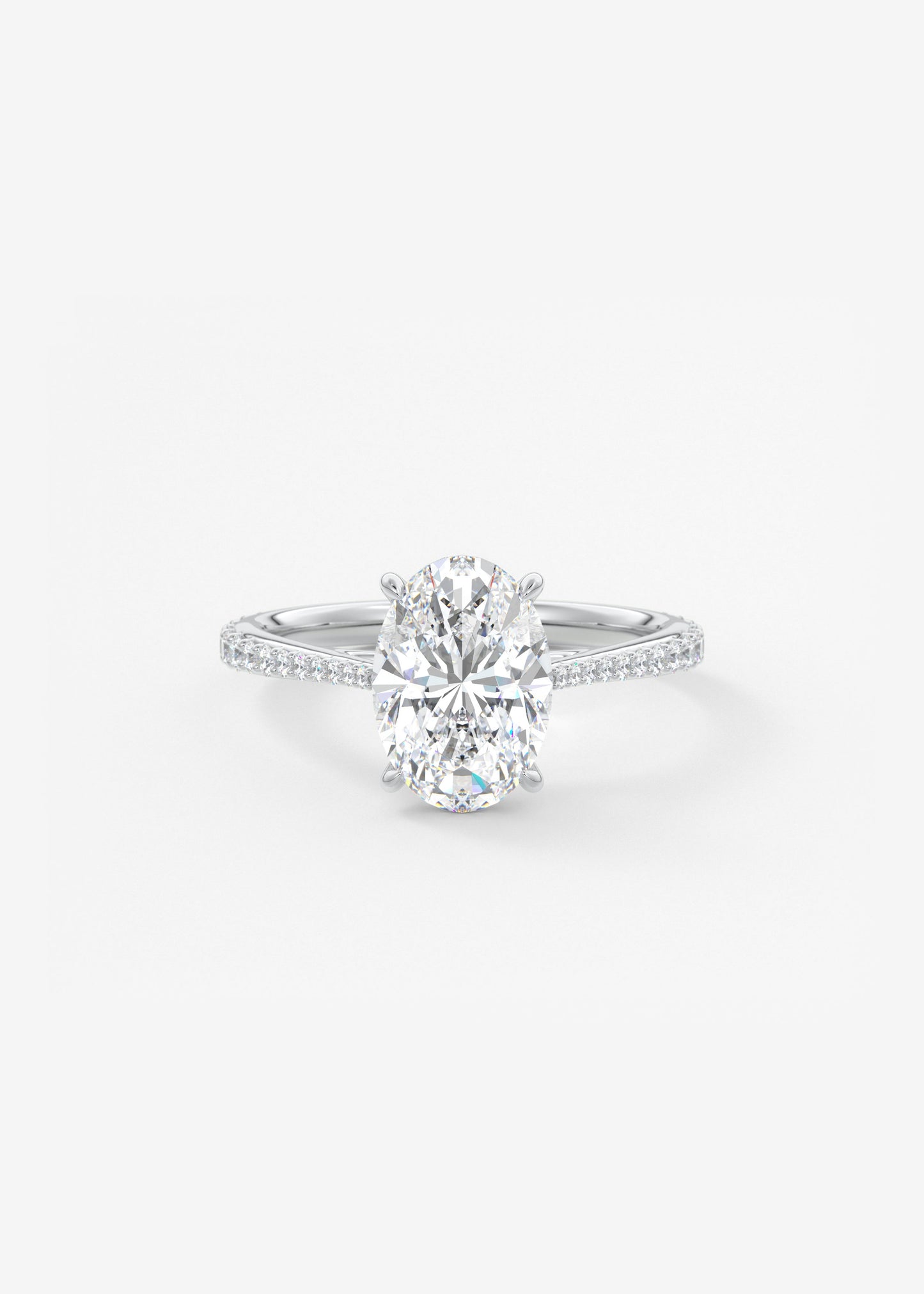 Oval Solitaire With Raised Basket Gallery Lab Grown Diamond Engagement Ring
