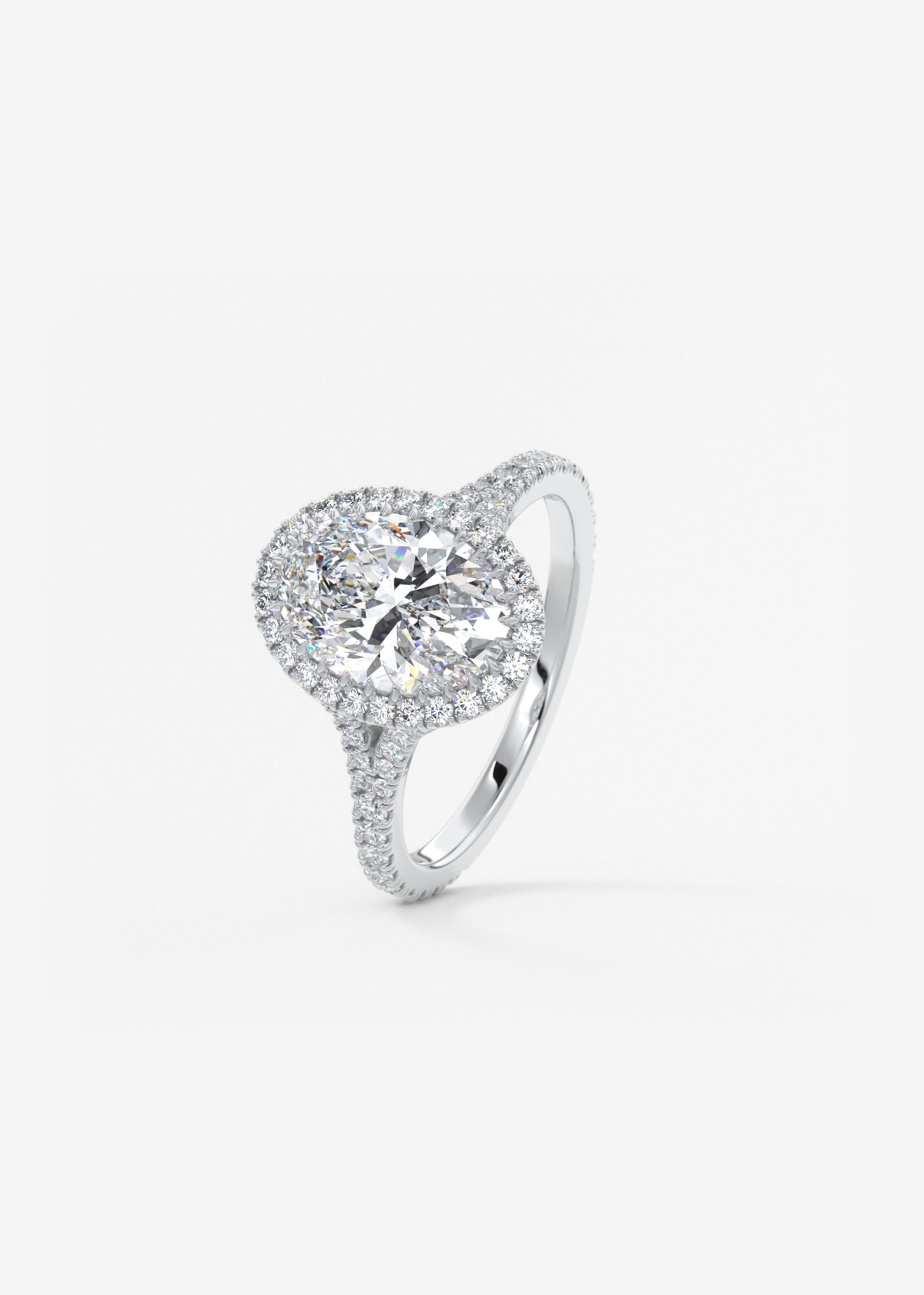 Oval Solitaire With Raised Basket Gallery Lab Grown Diamond Engagement Ring