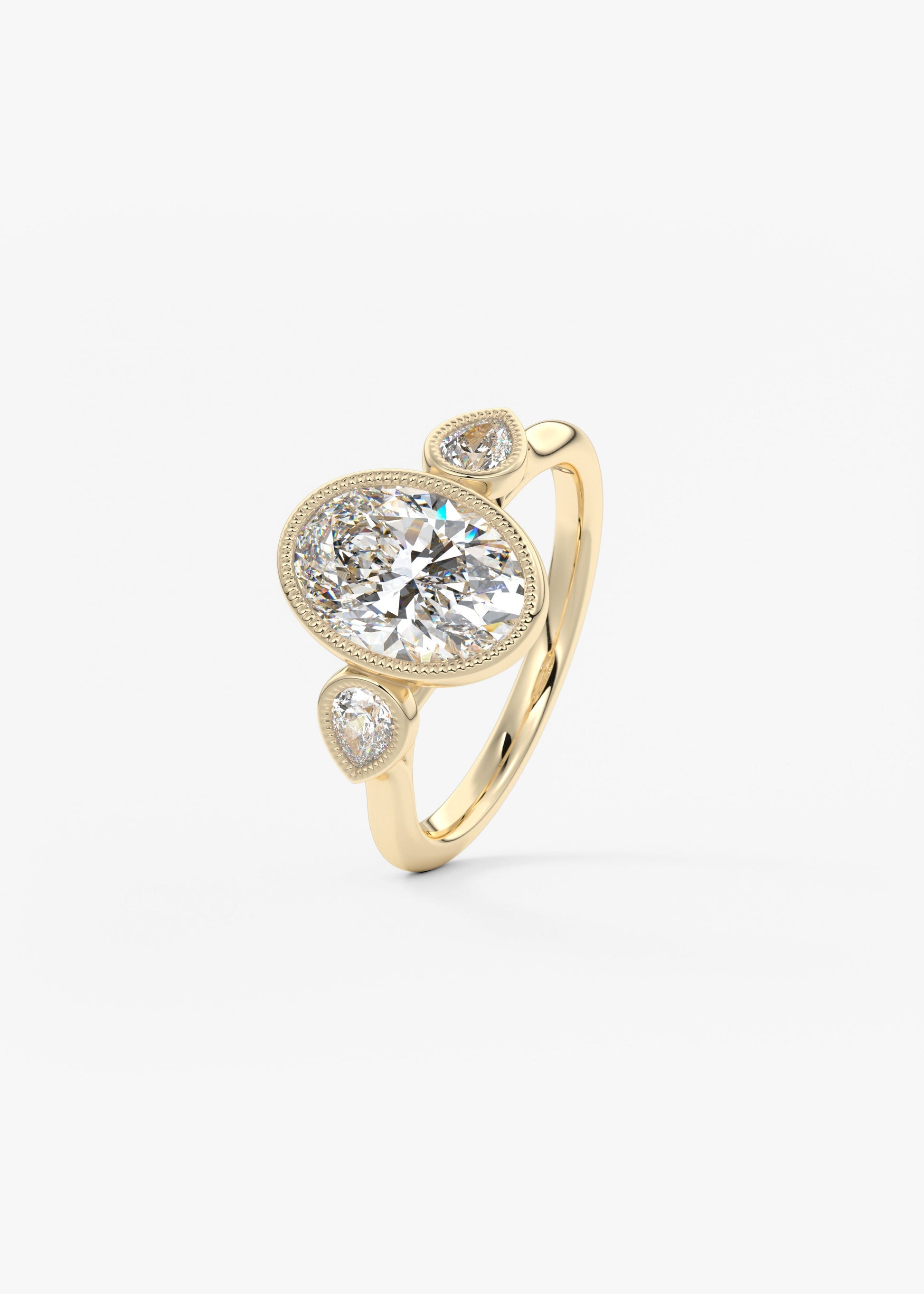 Oval Solitaire With Raised Basket Gallery Lab Grown Diamond Engagement Ring