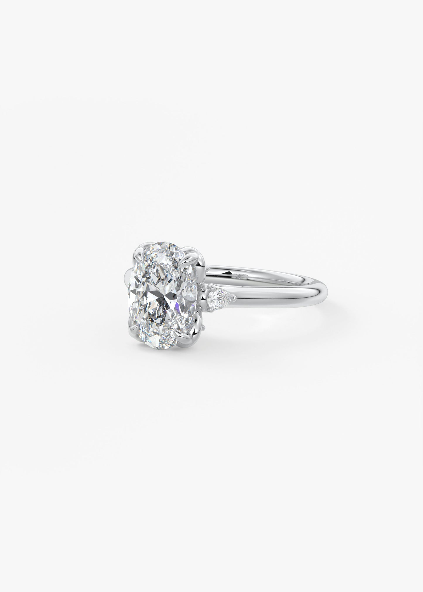 Oval Solitaire With Raised Basket Gallery Lab Grown Diamond Engagement Ring