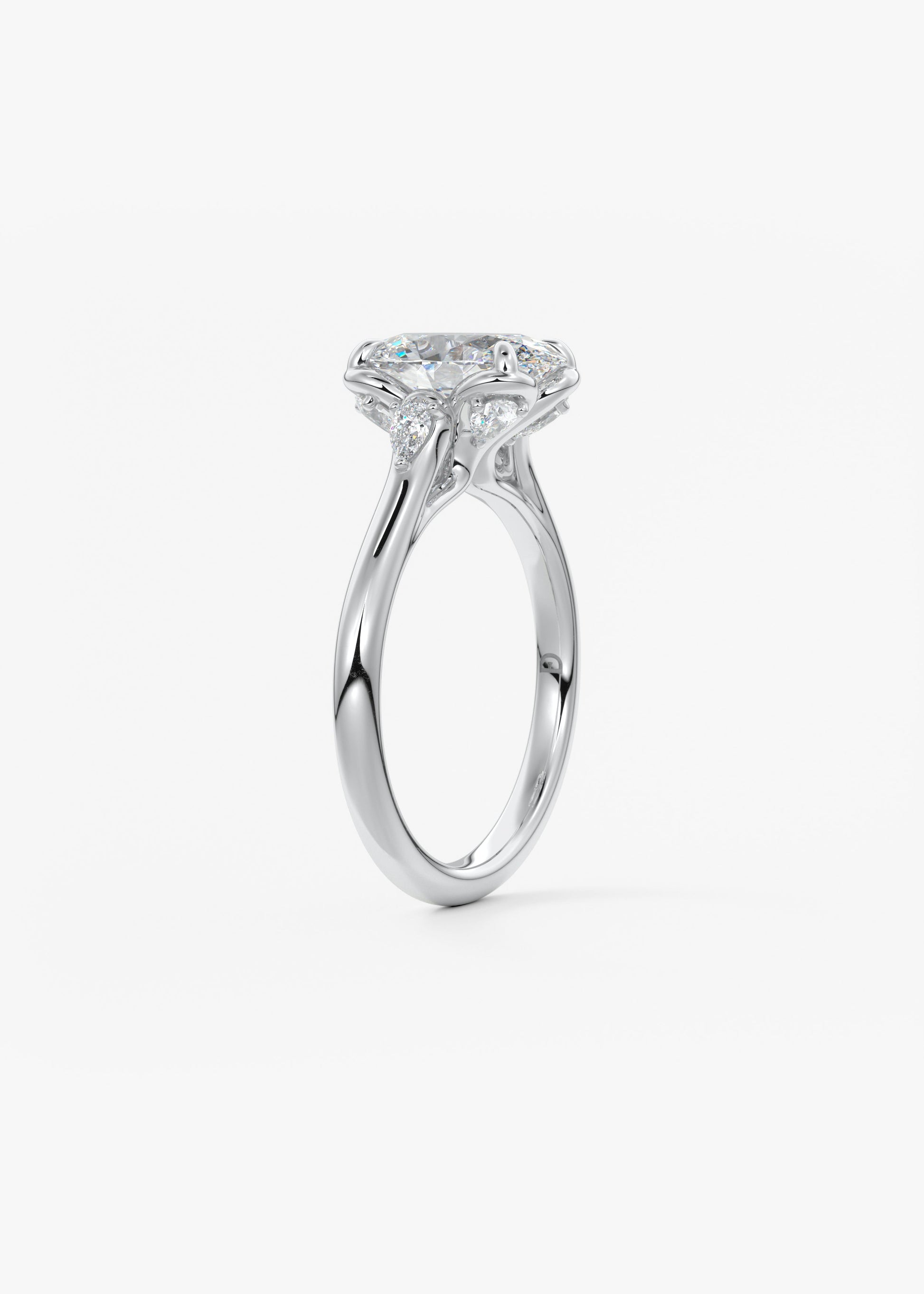 Oval Solitaire With Raised Basket Gallery Lab Grown Diamond Engagement Ring