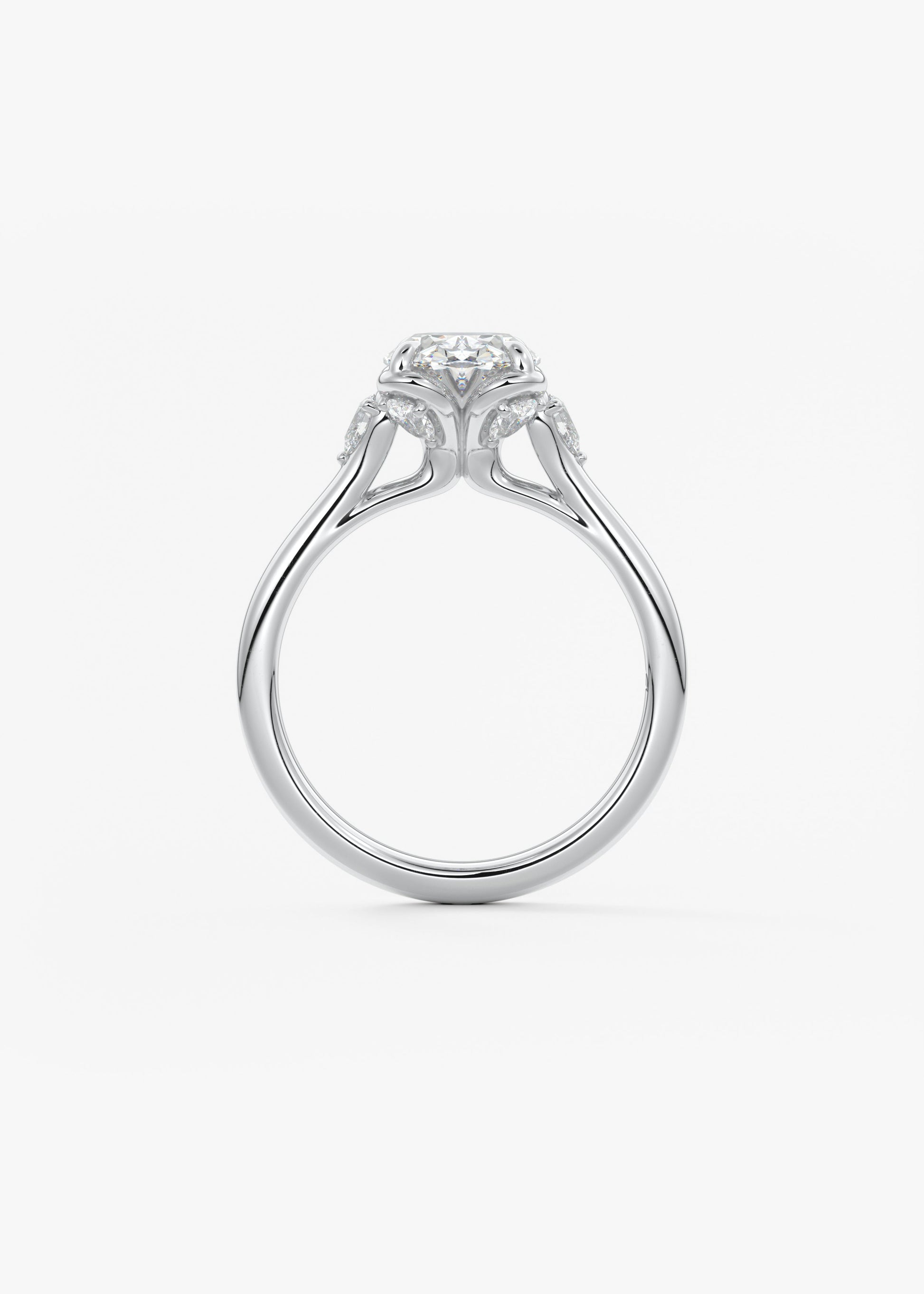 Oval Solitaire With Raised Basket Gallery Lab Grown Diamond Engagement Ring