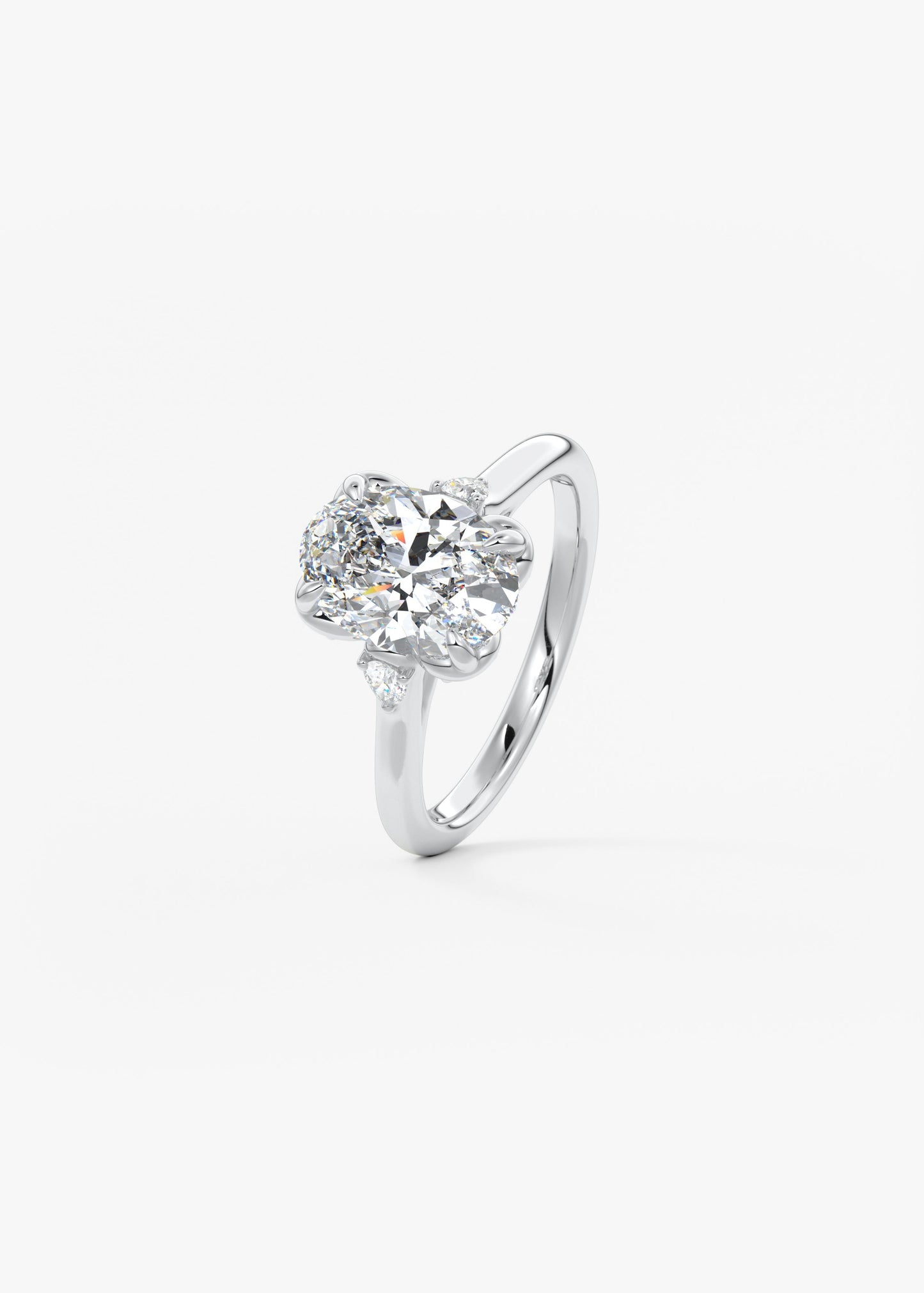Oval Solitaire With Raised Basket Gallery Lab Grown Diamond Engagement Ring