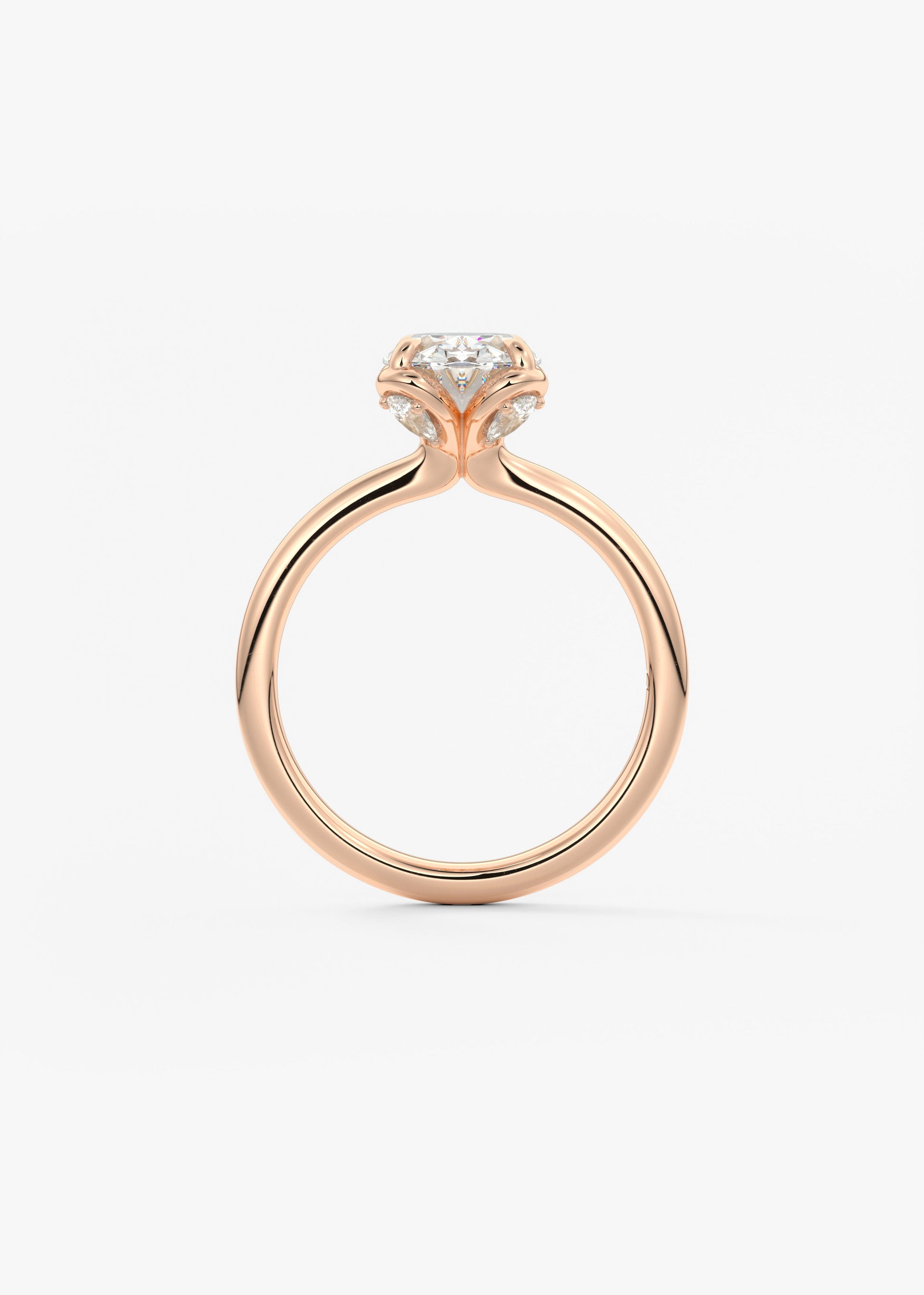 Oval Solitaire With Raised Basket Gallery Lab Grown Diamond Engagement Ring