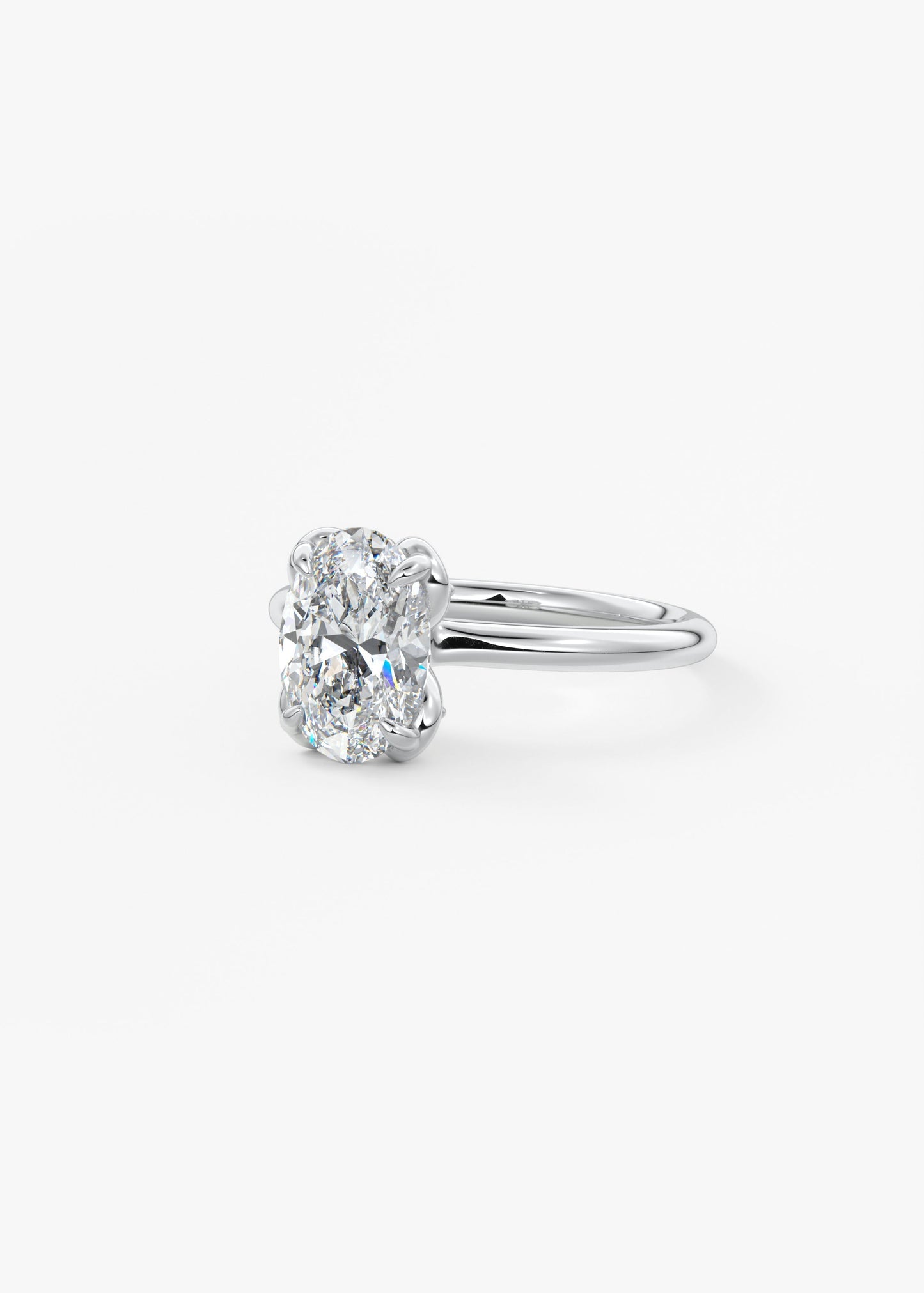 Oval Solitaire With Raised Basket Gallery Lab Grown Diamond Engagement Ring