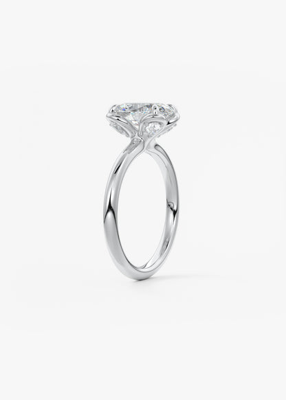 Oval Solitaire With Raised Basket Gallery Lab Grown Diamond Engagement Ring