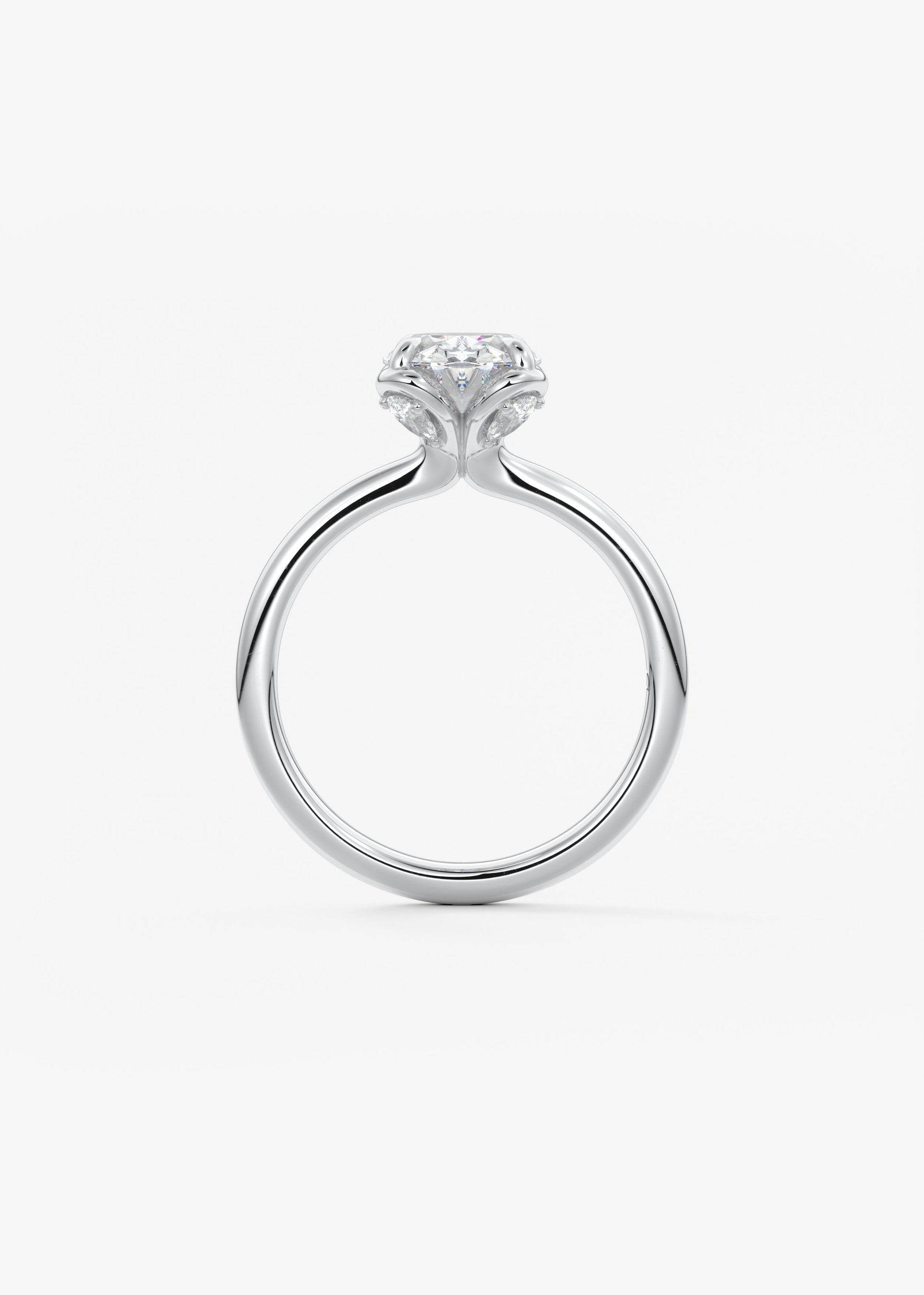 Oval Solitaire With Raised Basket Gallery Lab Grown Diamond Engagement Ring